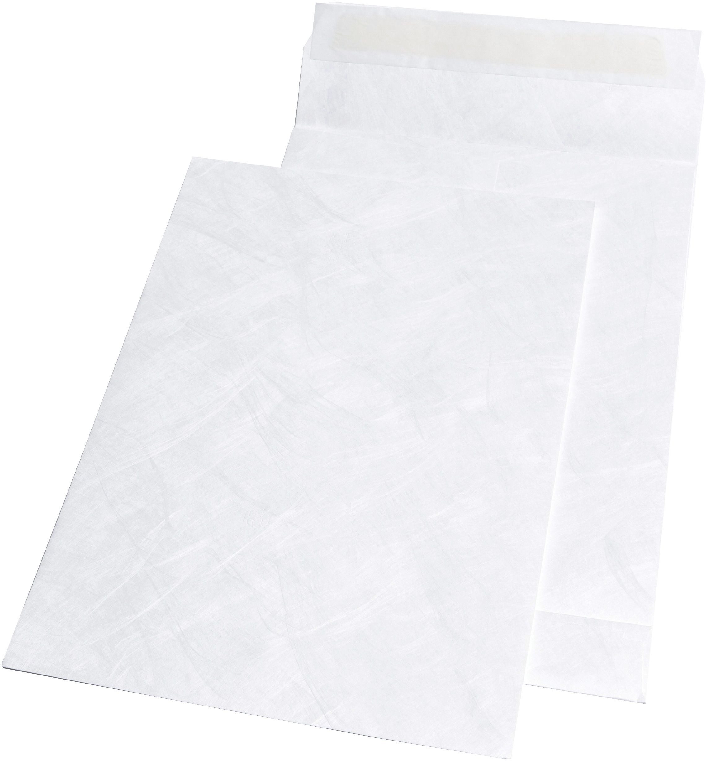 TYVEK Versandtasche Faltentaschen - B4 mit 38 mm-Falte Spitzboden 55 g/qm weiß 100 Stück