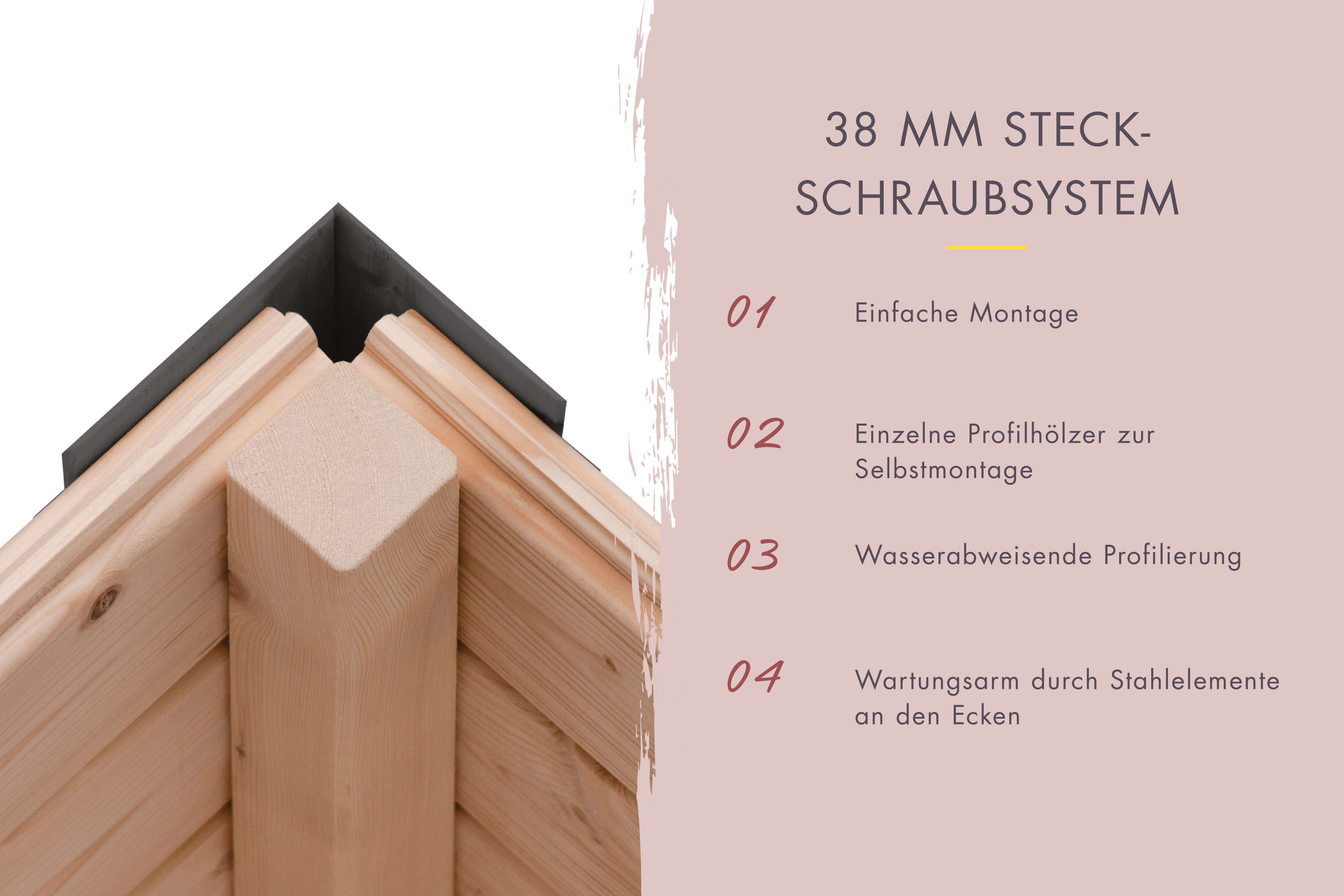 Karibu Saunahaus Adrian 4, BxTxH: 364,5 x 276 x 232 cm, 38 mm, verschiedene Varianten