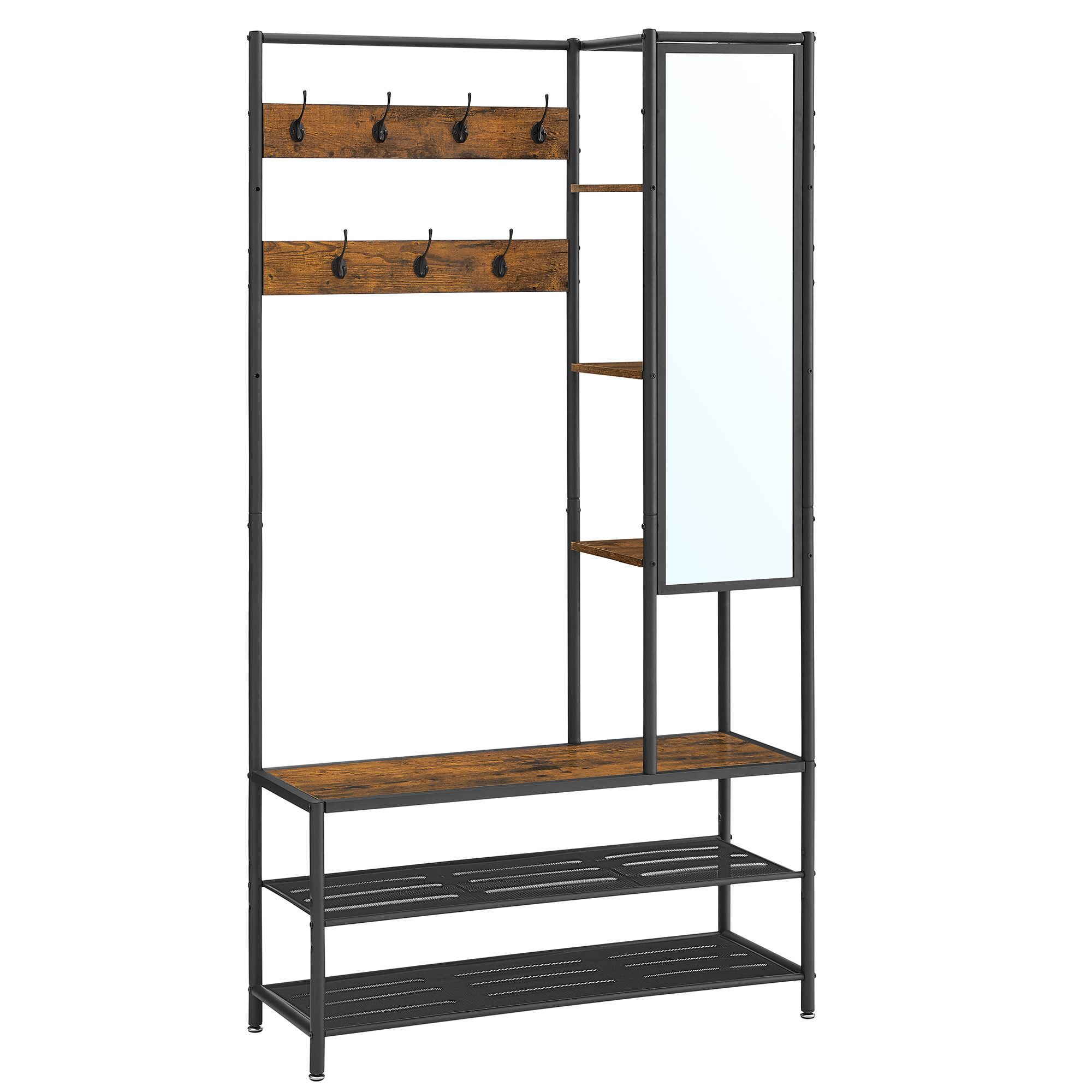 VASAGLE Garderobenständer Garderobe, mit Schuhbank, 35 x 98 x 182 cm günstig online kaufen