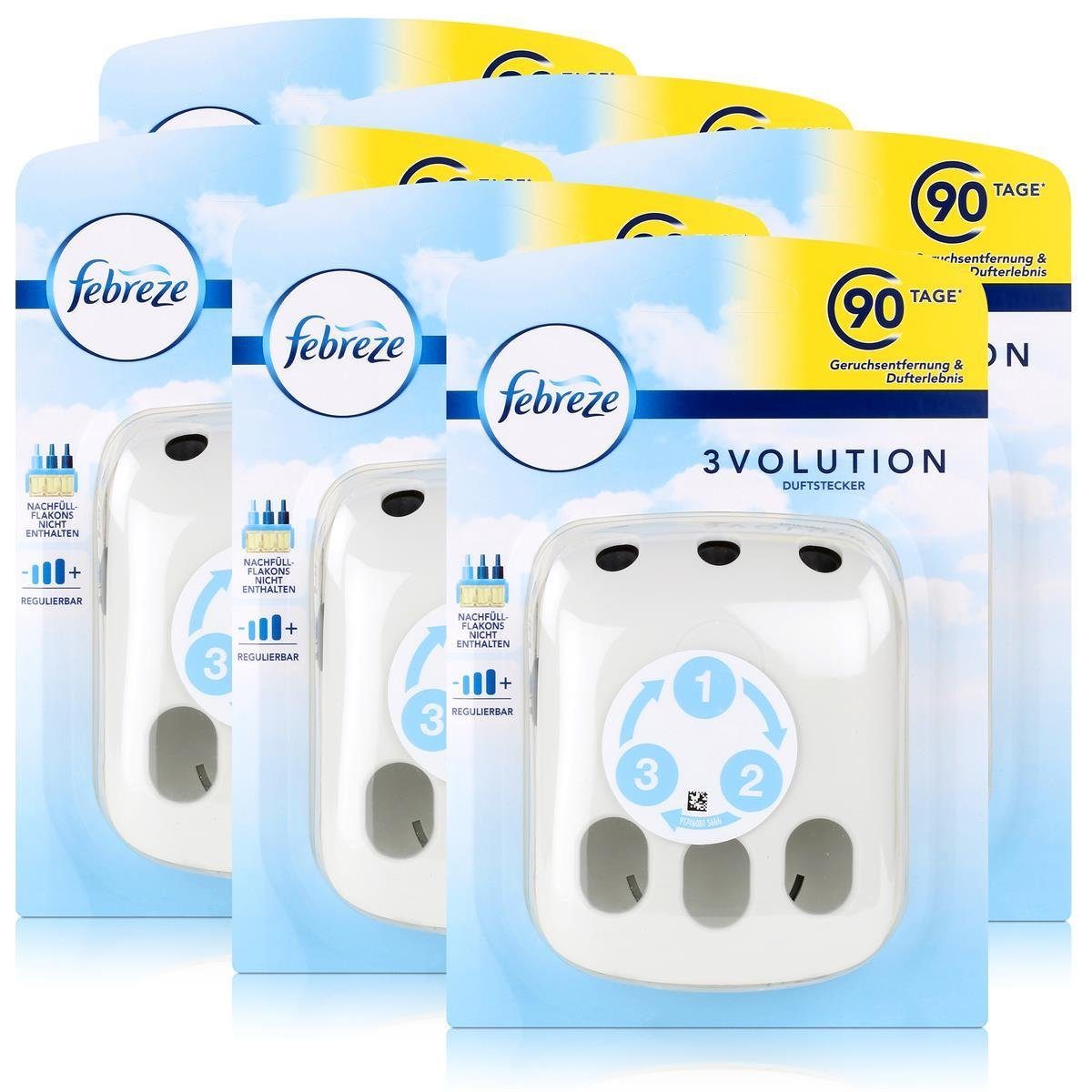 Raumduft Febreze 3Volution Duftstecker für Nachfüllflakons - Regulierbar (6er