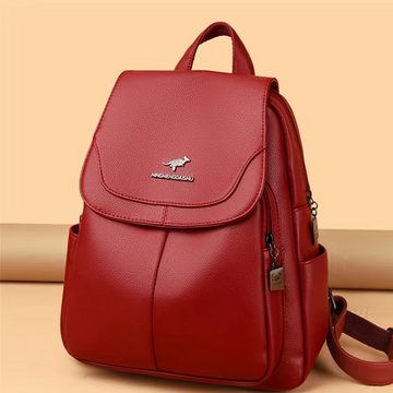 SHG Freizeitrucksack ◊ Rucksack Cityrucksack Tagesrucksack Schulrucksack Damen Mädchen (Farbe: Rot), Freizeit Reise Sport Arbeit Schule Uni Konzert Shopping Festival