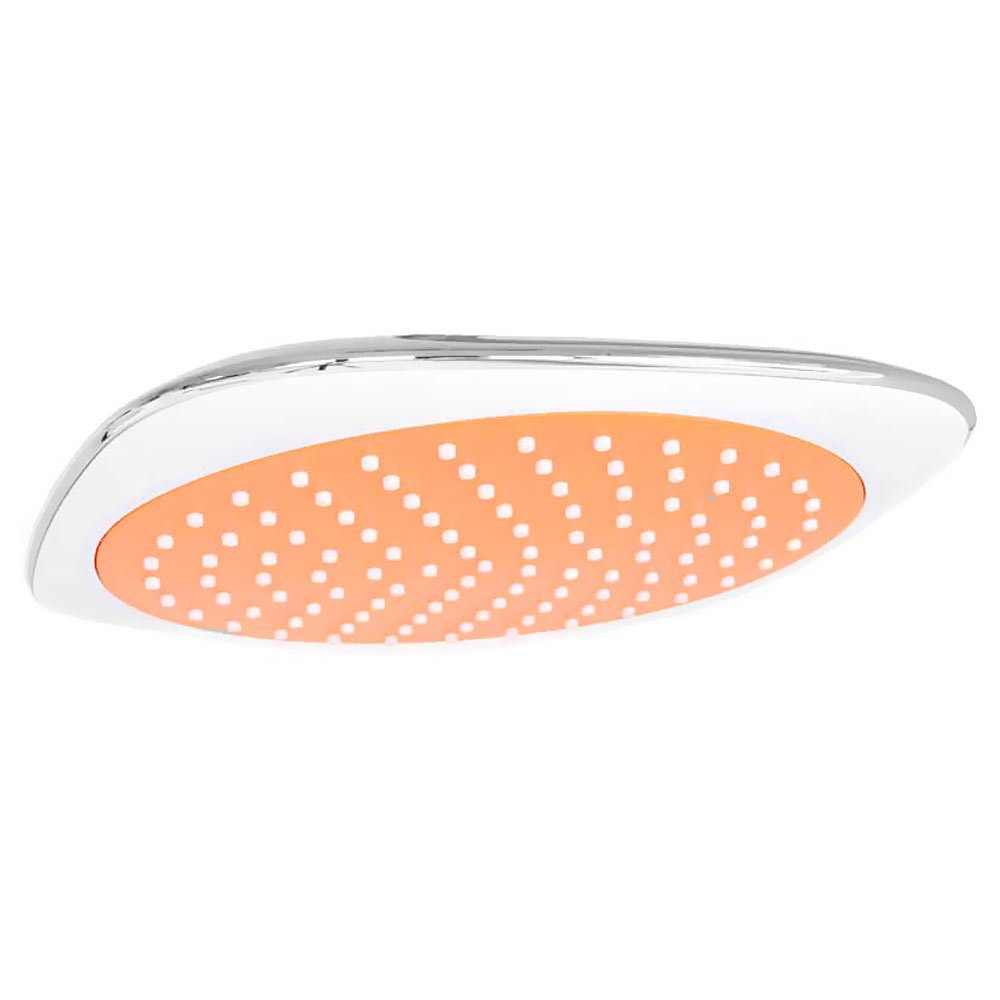 Sanlingo Duschbrause 20x20 cm Regenbrause eckig Duschkopf Orange Weiss Chrome Brausekopf