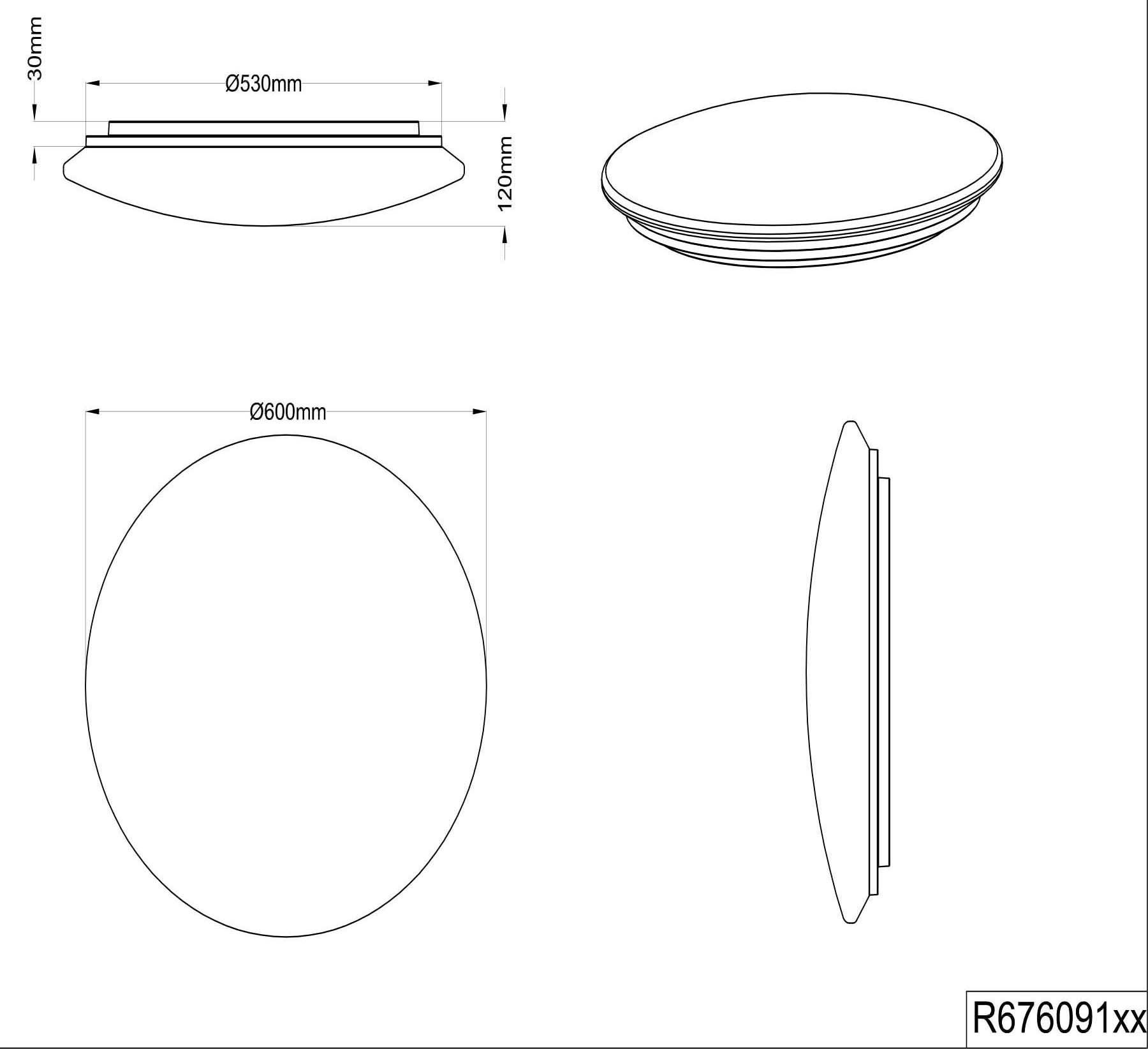 LED Kato, Leuchten weiß, Fernbedienung, dimmbar Deckenlampe, integriert, Farbwechsler, LED Deckenleuchte Sternenlichteffekt, TRIO fest