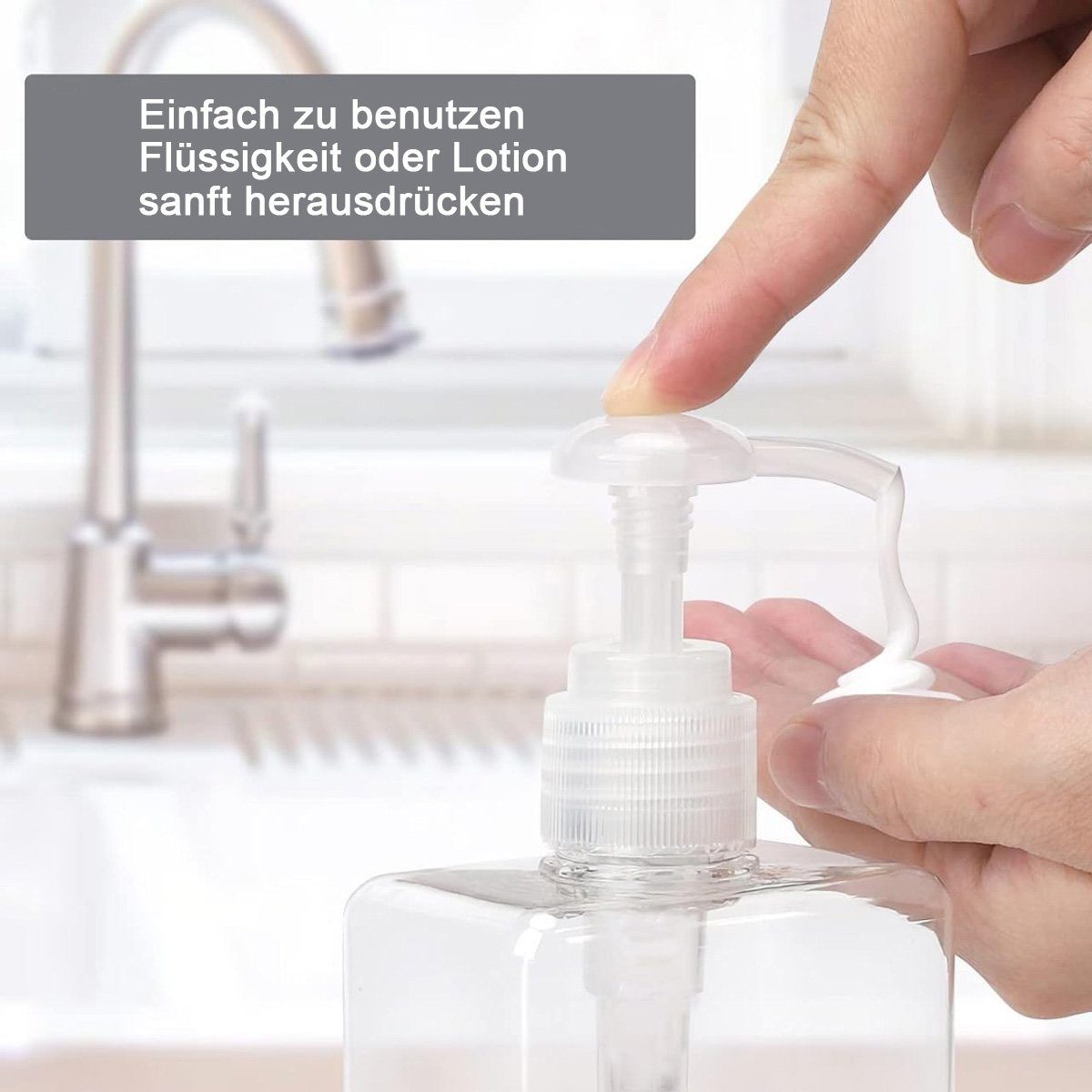 Transparent1 Plastik,für Kunststoff, Shampoo,Dusche Seifenspender Jormftte Pumpspender Seifenspender