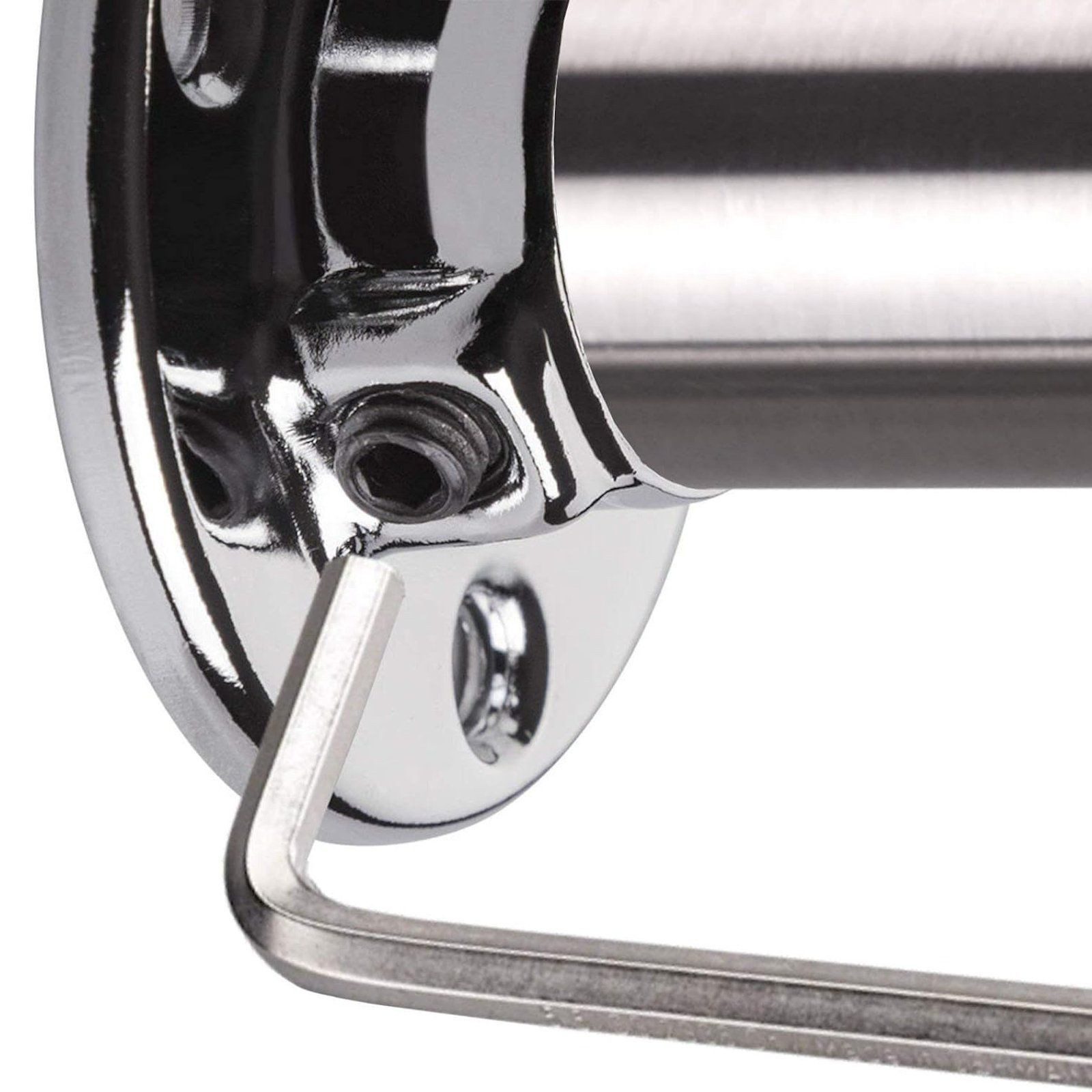 SO-TECH® Garderobenstange Schrankstange rund Ø 25 mm Chrom poliert inkl. Stangenlager, (Komplett-Set, 1 St), Kleiderstange Länge 116 cm mit 2 Stagenlagern – Bild 3 von 5
