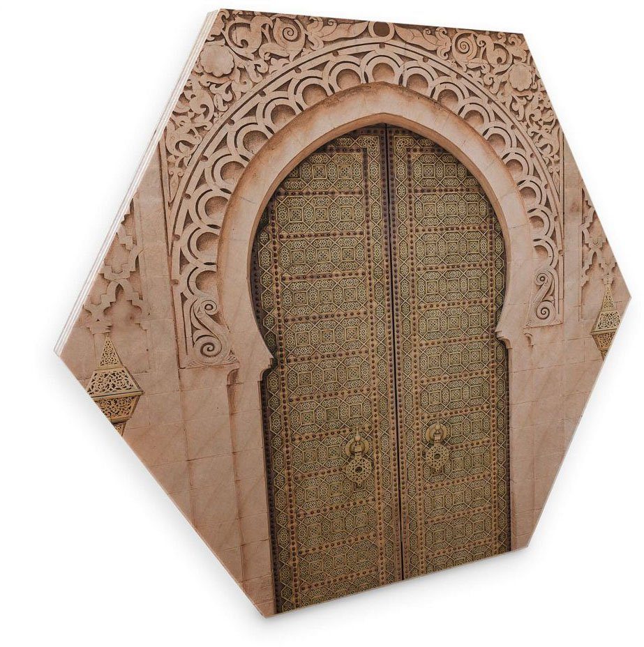 (1 Wall-Art Holzbild, Holzbild St) Tür Marokkanische