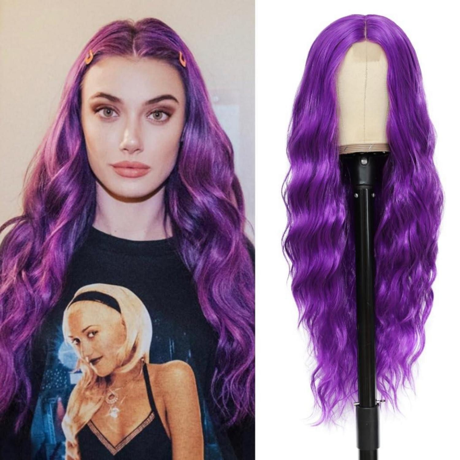 LuxusKollektion Kunsthaarperücke Perücke Cosplay Lang Synthetik Mittelscheitel Damen Party 28 Inch Lila