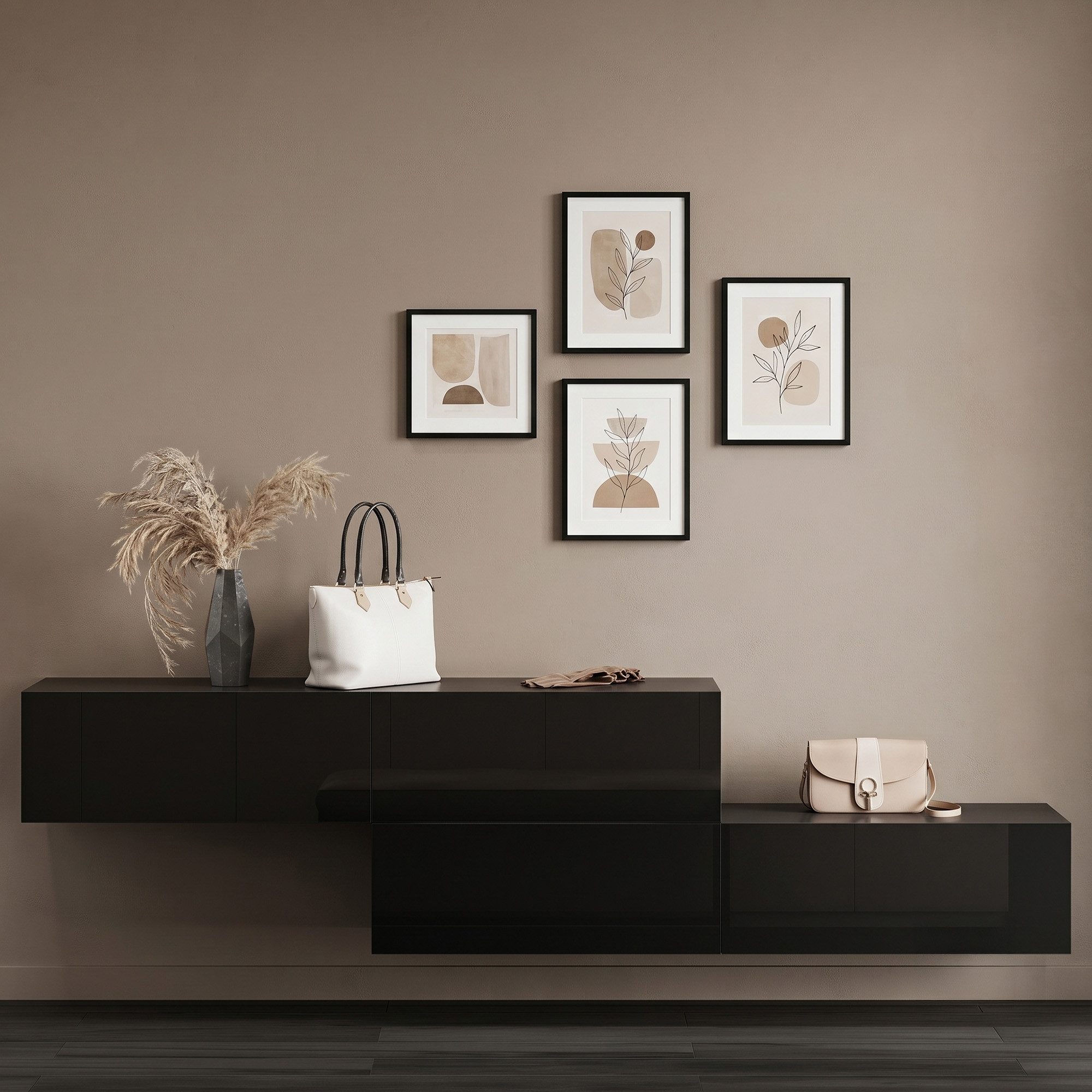 Planetmöbel Garderobenschrank Kompaktgarderobe Wandschrank 320 cm (schmaler Flurschrank mit Stauraum, 2-St., Flurgarderobe mit Soft-Open Funktion) Flurkommode vielseitig kombinierbar, 2x 160 cm
