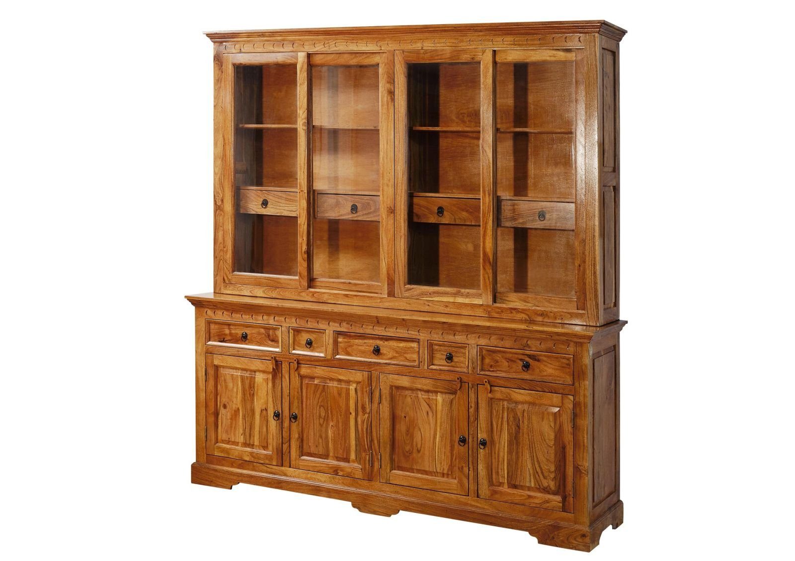 Massivmoebel24 Buffet OXFORD (Buffet Akazie 204x50x220 honig lackiert OXFORD #0340) Buffet Akazie 204x50x220 honig lackiert OXFORD #0340