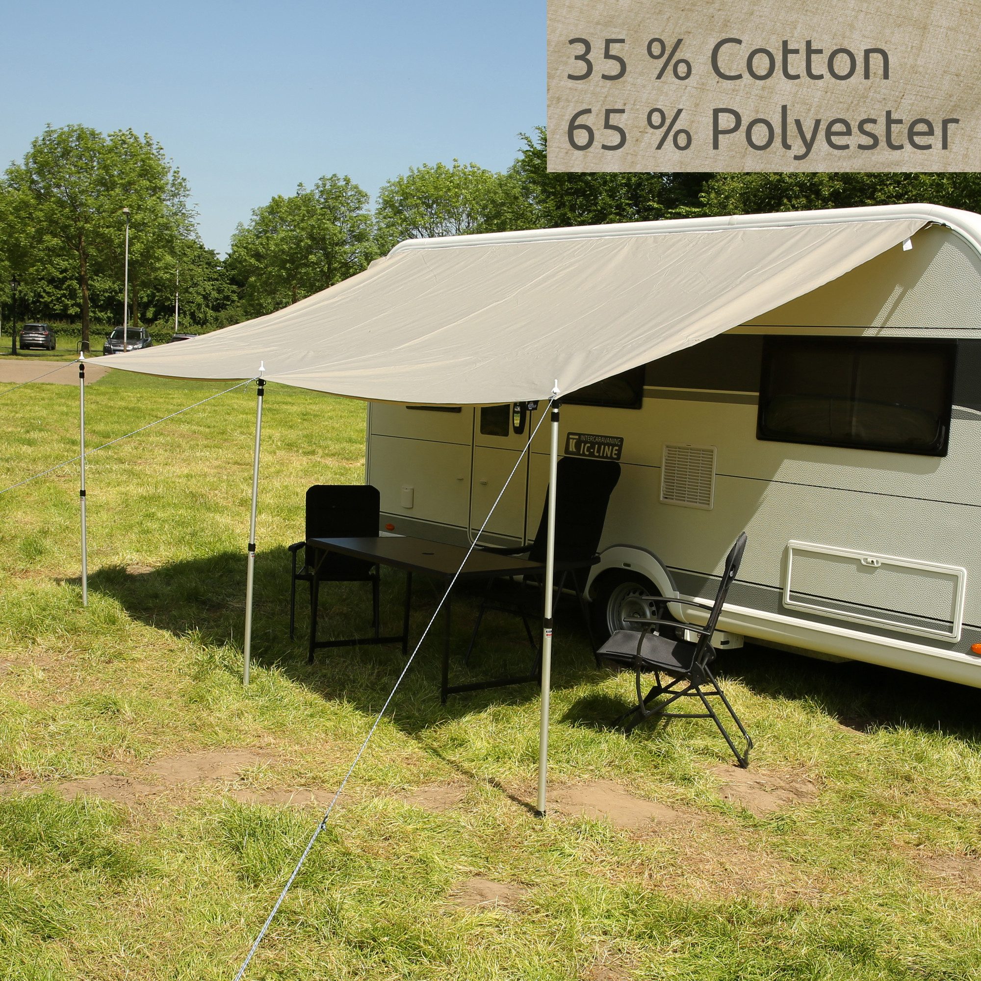 yourGEAR Caravan Tarp TC 400 x 240 - Cotton Caravan Sunshade