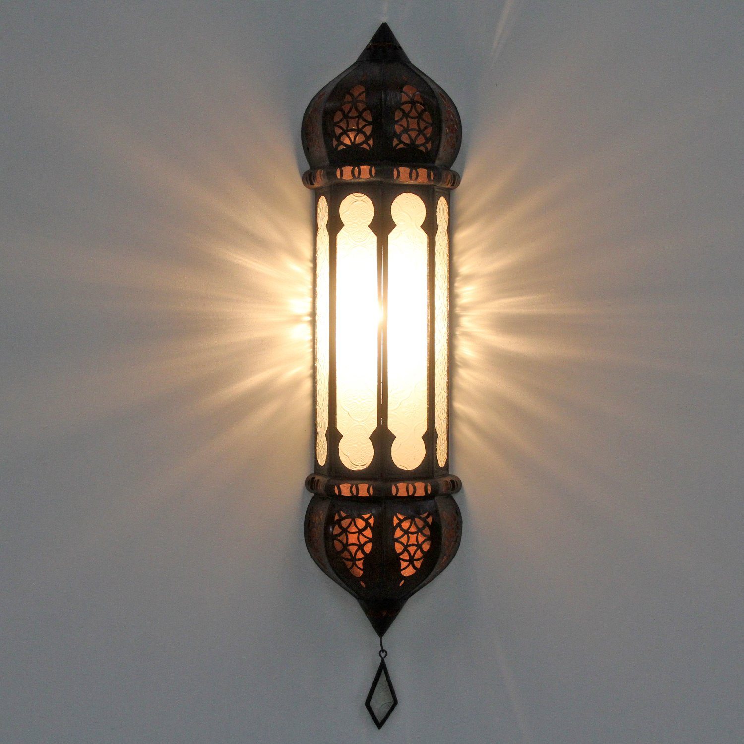 Casa Moro Wandleuchte Marokkanische Wandlampe Ruya Weiß, ohne Leuchtmittel, handgefertigte Weihnachts-Wandleuchte L5054