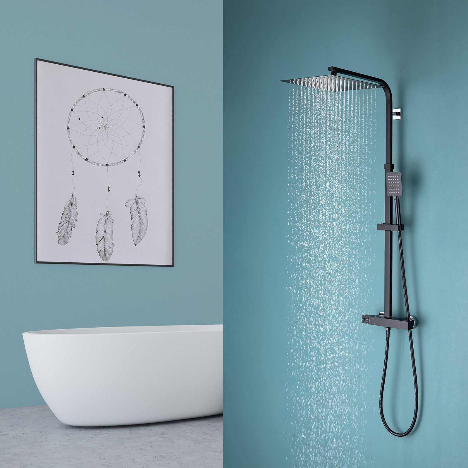 Auralum Max Duschsystem Regendusche Thermostat Duscharmatur günstig online kaufen