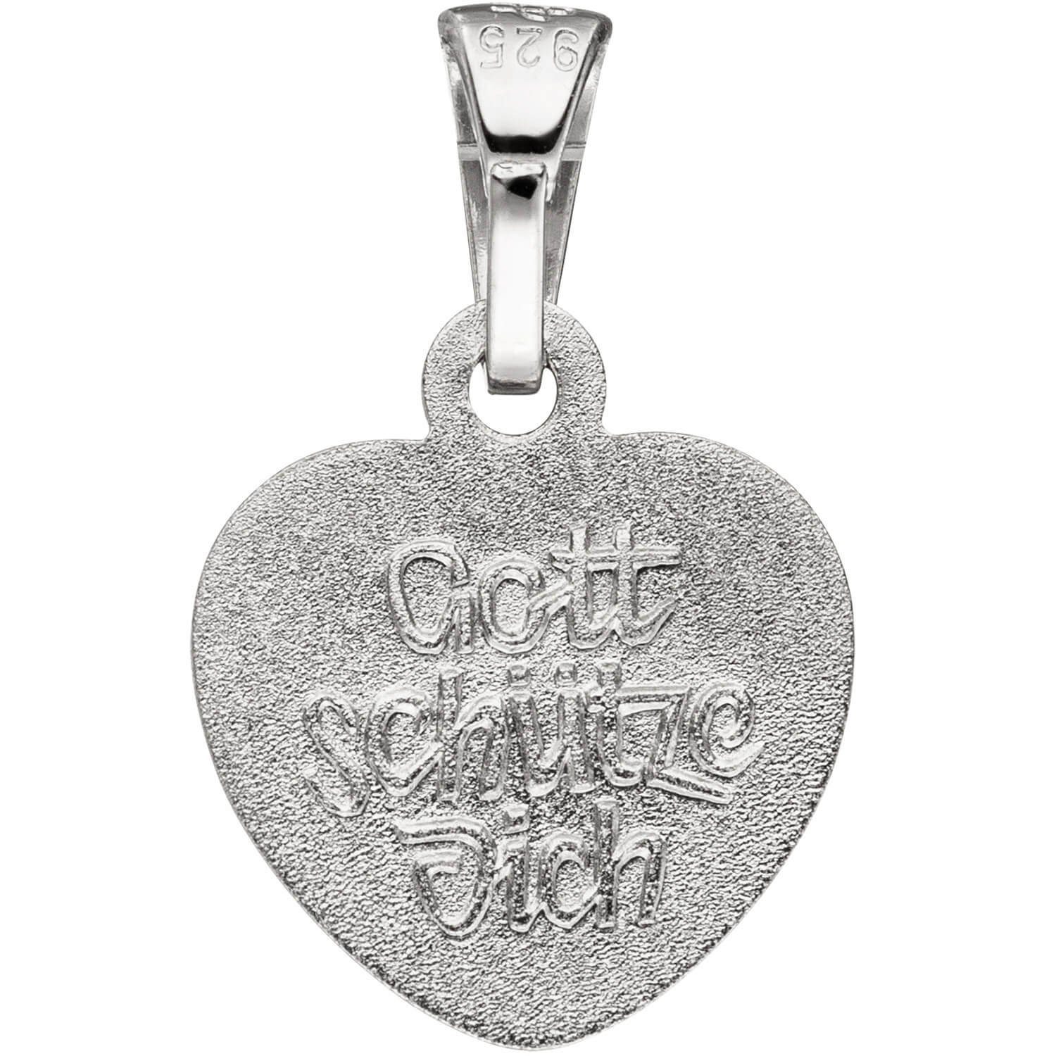 Schmuck im 925 Herz Anhänger Kleiner Halskette Engel mit Schutzengel Silber Silberkette Kinder Krone 42cm