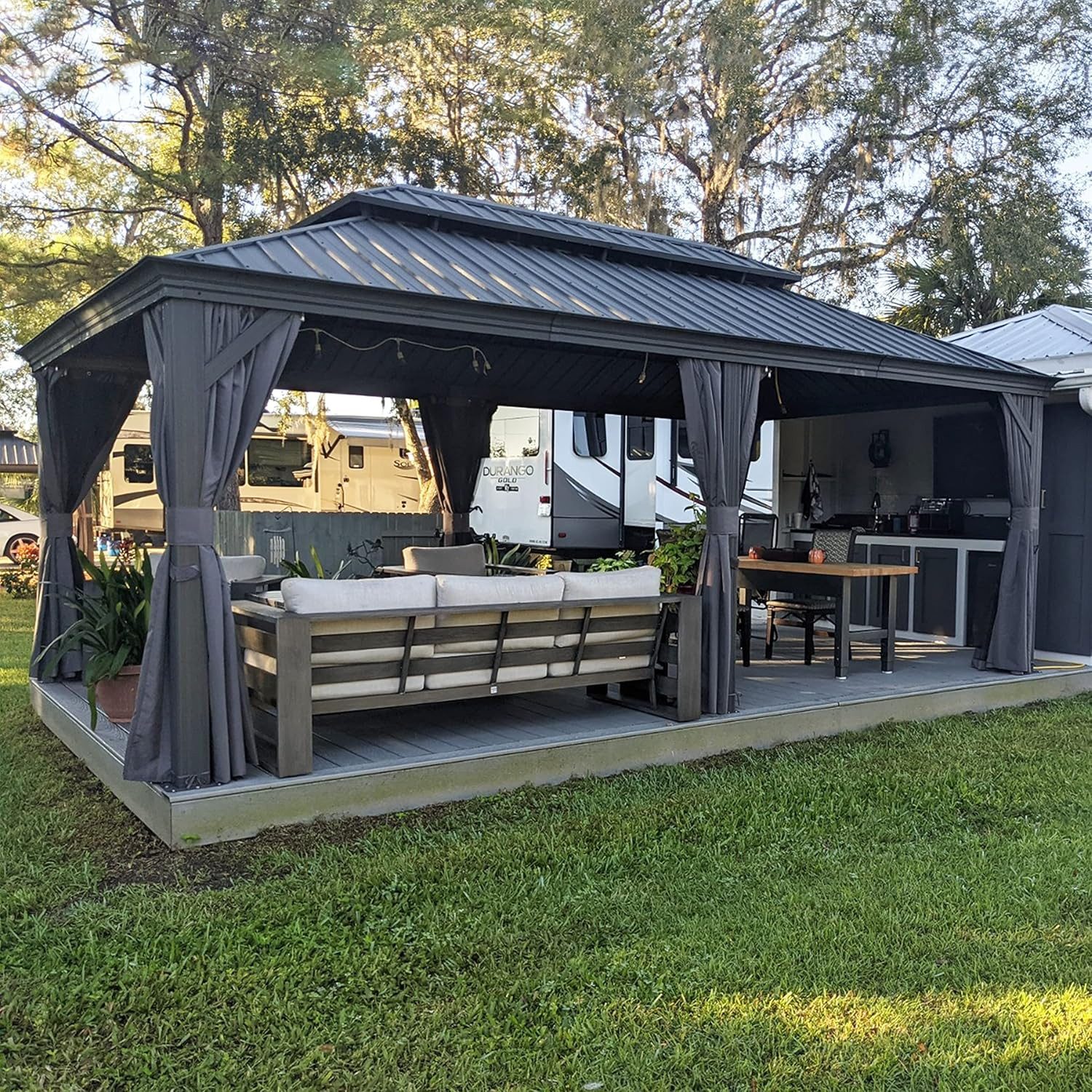 PURPLE LEAF Pavillon Außenbereich Alu Gartenpavillon günstig online kaufen