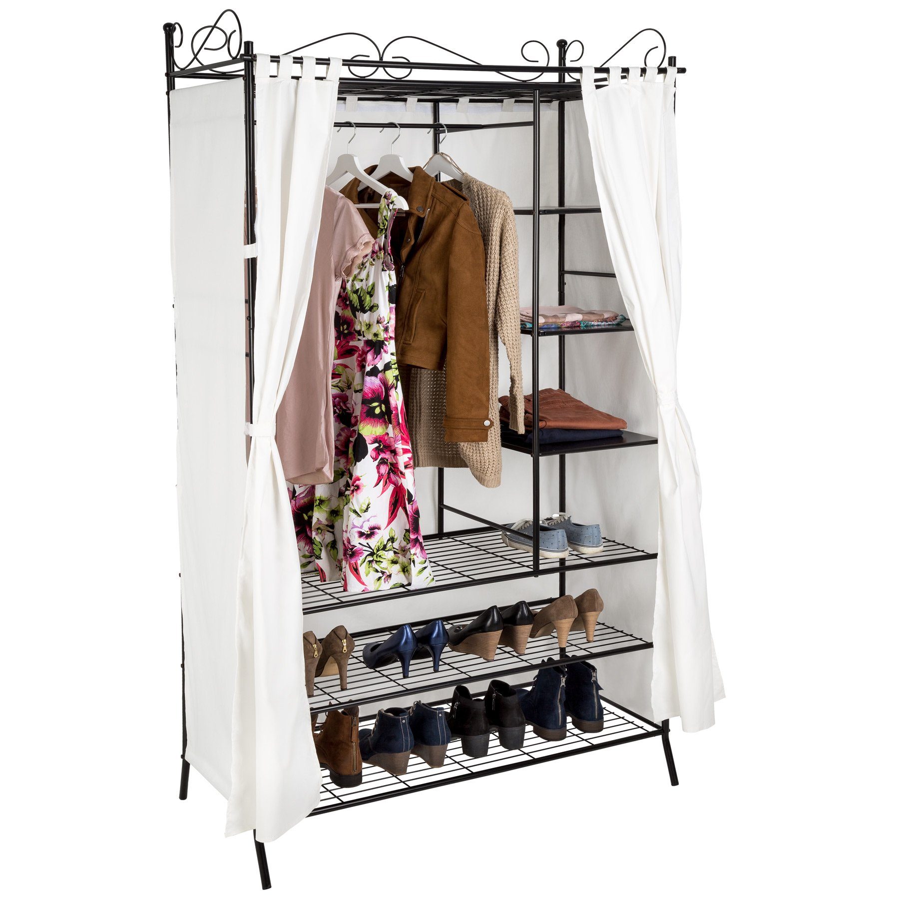 tectake Garderobe Metall-Garderobenschrank, 3 große und günstig online kaufen
