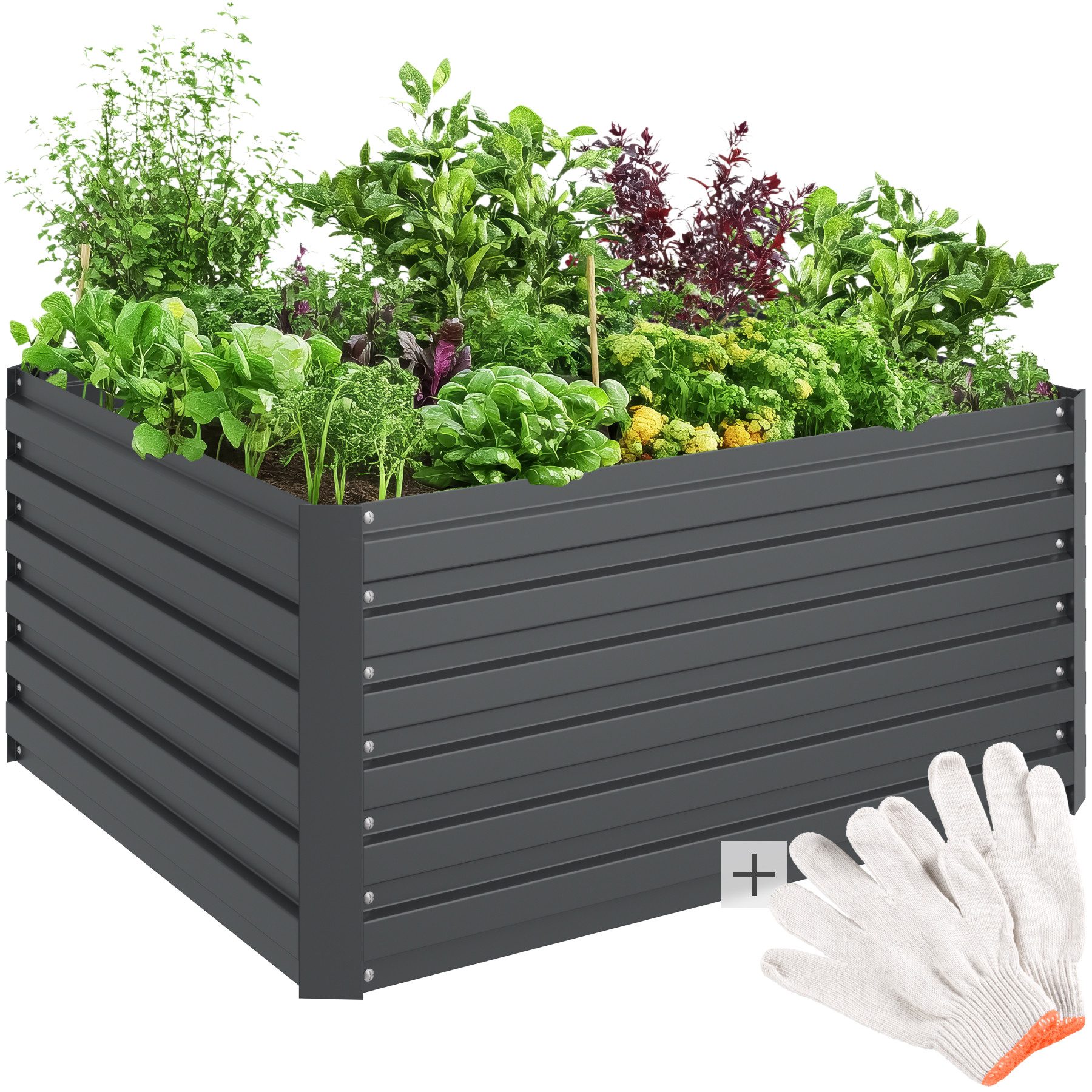 tectake Hochbeet Pflanzenkasten Blomma, 650l, verzinkt, günstig online kaufen