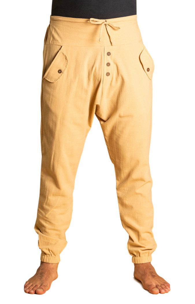 PANASIAM Haremshose Yogipants classic bequeme Freizeithose wie Aladinhose Unisex für Damen und Herren Haremshose Tunnelzug vorne Gummiband hinten