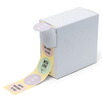 Rillprint Sticker Geschenk-Aufkleber 250 Stk. x 3 Rollen Pastellfarben