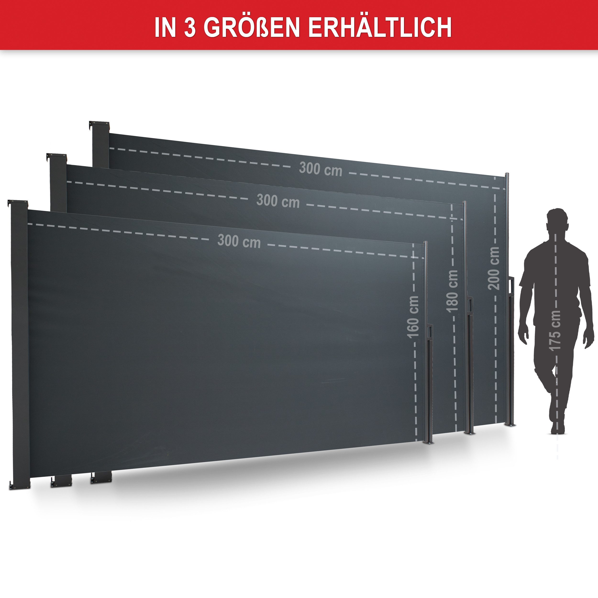 Onbest Seitenmarkise Sichtschutz ausziehbar mit Schrauben günstig online kaufen
