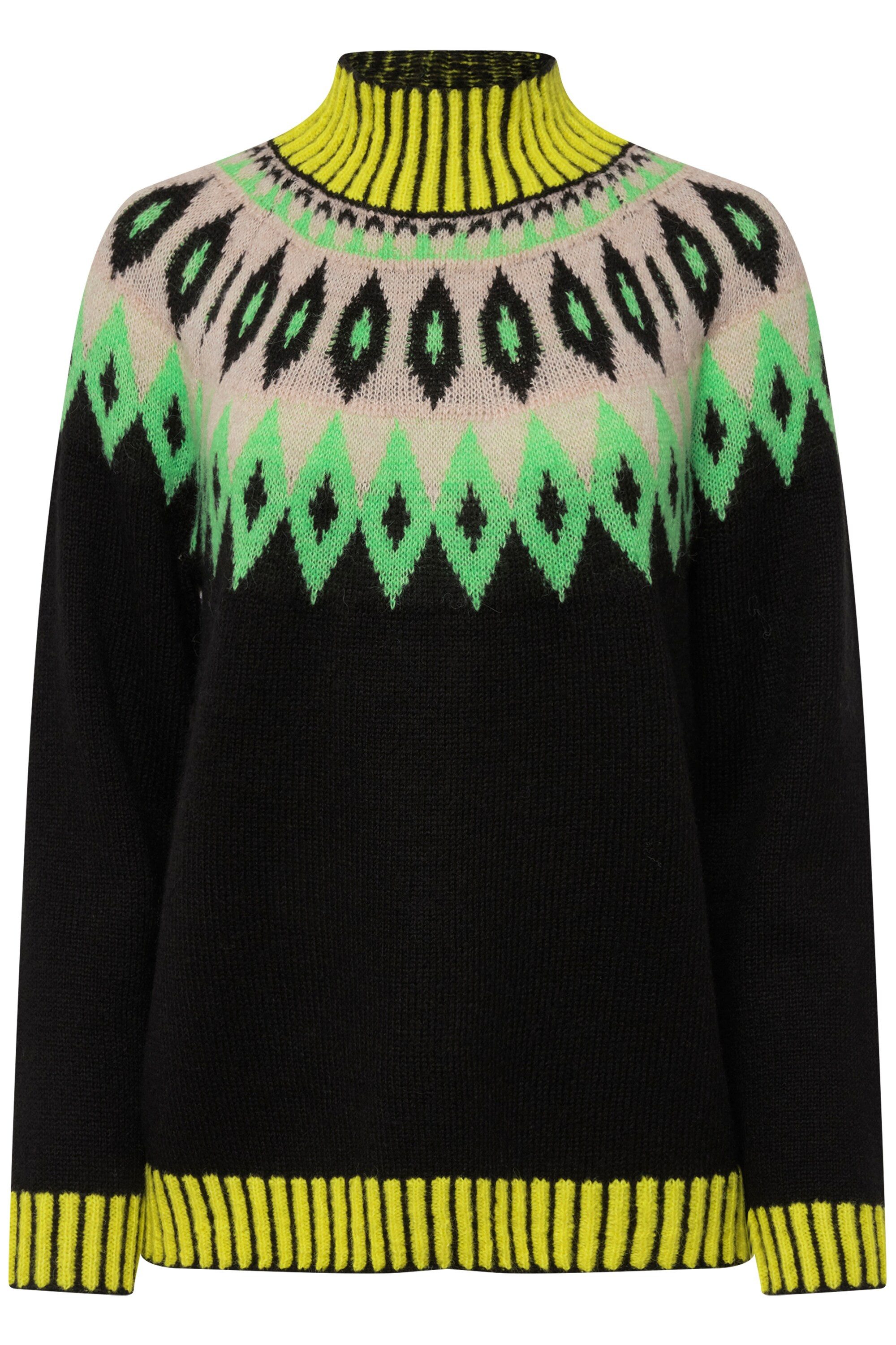 Laurasøn Strickpullover Norwegerpullover Wollanteil Stehkragen Langarm günstig online kaufen