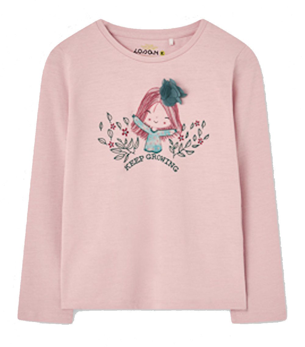 Langarmshirt Losan Mädchen Langarmshirt keep growing light pink