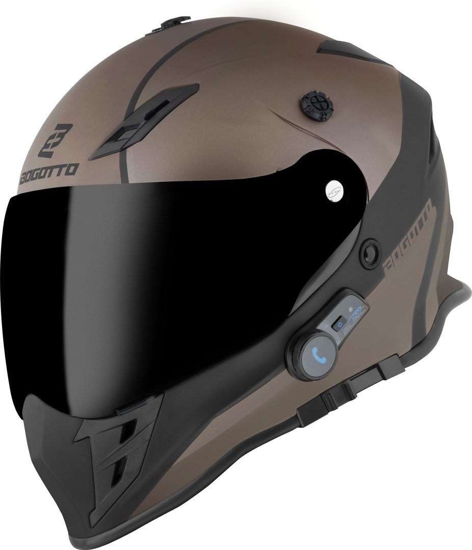 Bogotto Motocrosshelm H331 BT Tour EVO Bluetooth Enduro Helm, vorbereitet für Kommunikationssystem,integriertes Kommunikationss
