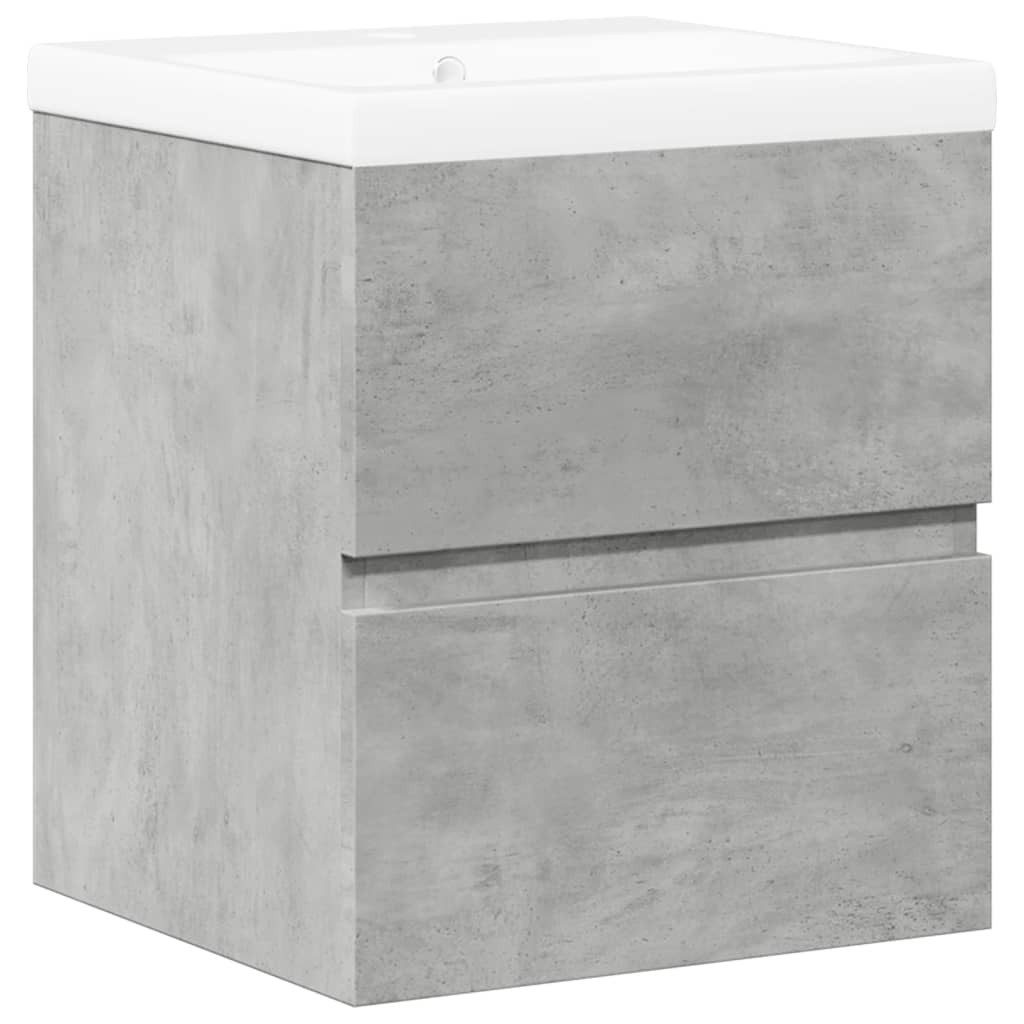 vidaXL Badezimmer-Set 2-tlg. Badmöbel-Set Betongrau Holzwerkstoff, günstig online kaufen