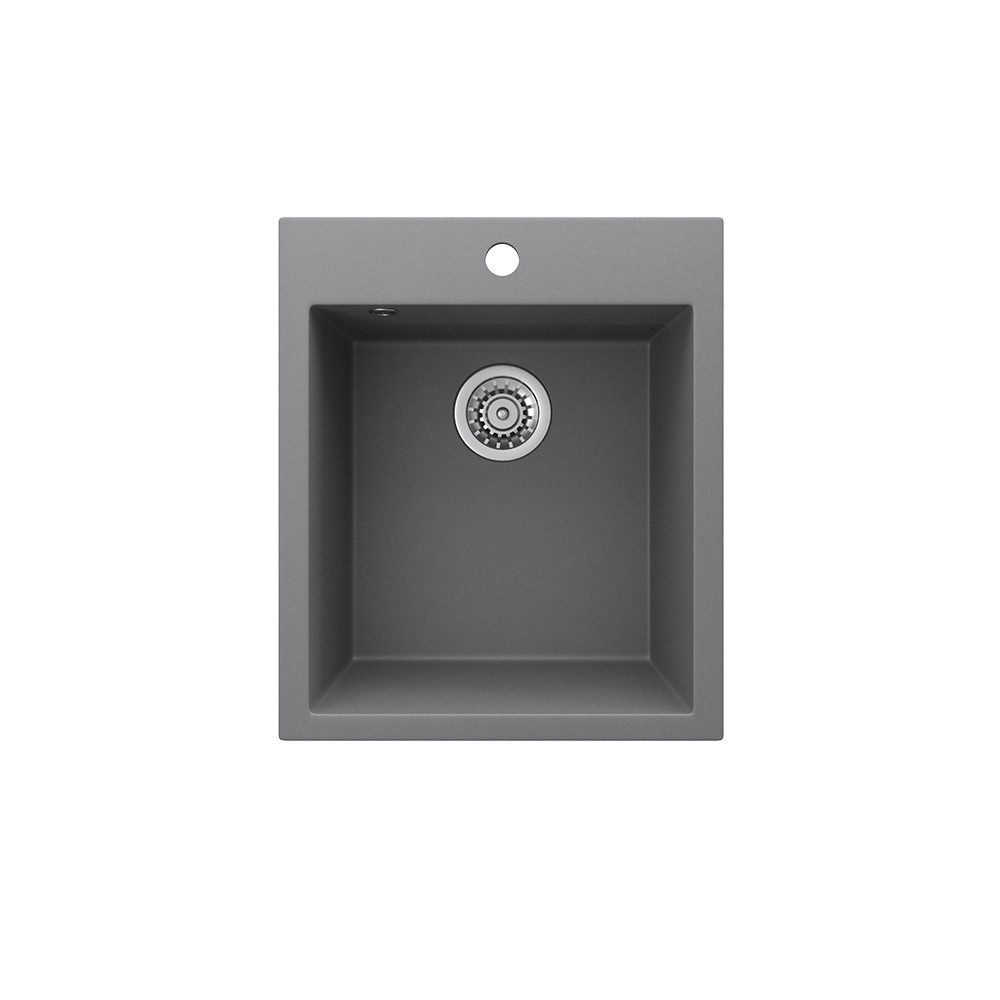 Bergstroem Granitspüle Venice, Grau, 43 x 50 cm, Rechteckig, 42.5/50 cm, Resistent gegen chemische Substanzen