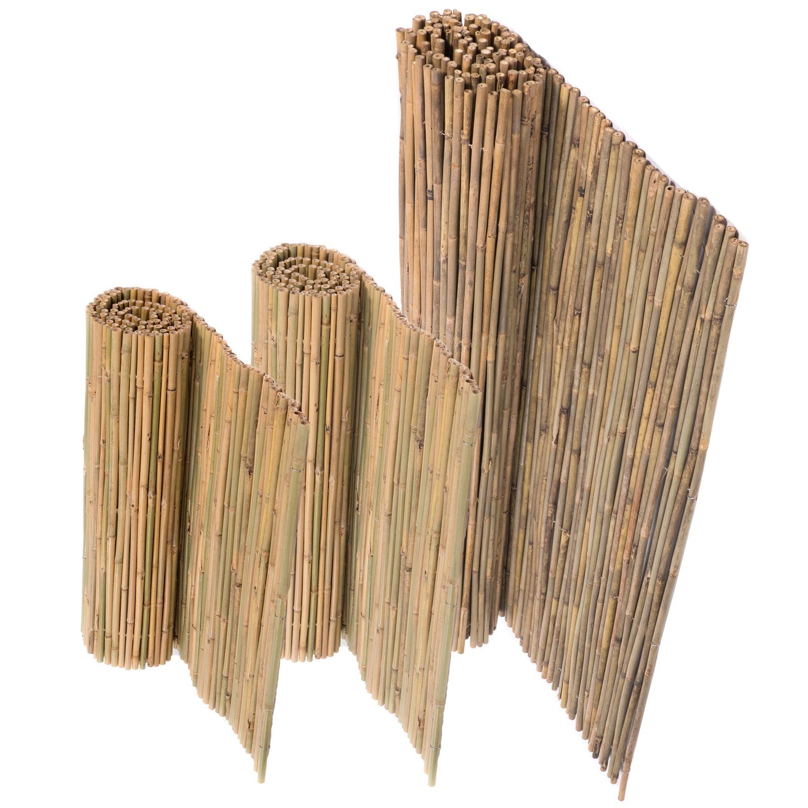 Paravent 250 cm, Sichtschutz Bambus, DESIGN Format: 15 "LUKATA", Matte, BAMBUSMATTE DELIGHTS