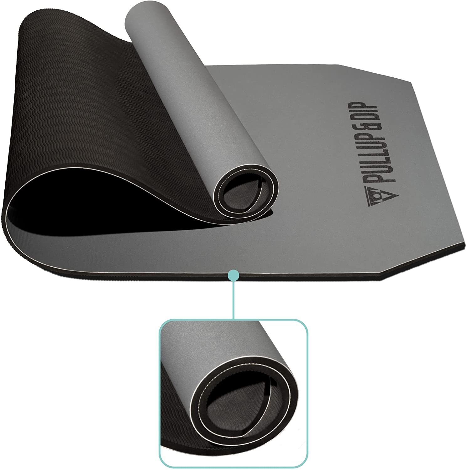 Pullup & Dip Fitnessmatte PULLUP & DIP Fitnessmatte mit Halteband 183 x 68 x 0,8 cm (1-St), Zweischichtige Gymnastikmatte
