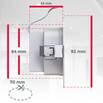 B.K.Licht Einbauleuchte 5er-Set RGB-LED Badeinbaustrahler, IP44, 3.000K, Ø9,2cm, RGB, dimmbar über Fernbedienung, LED fest integriert, Warmweiß, 4,8W, 450lm, RGBW, Lichteffekte, Dimmbar