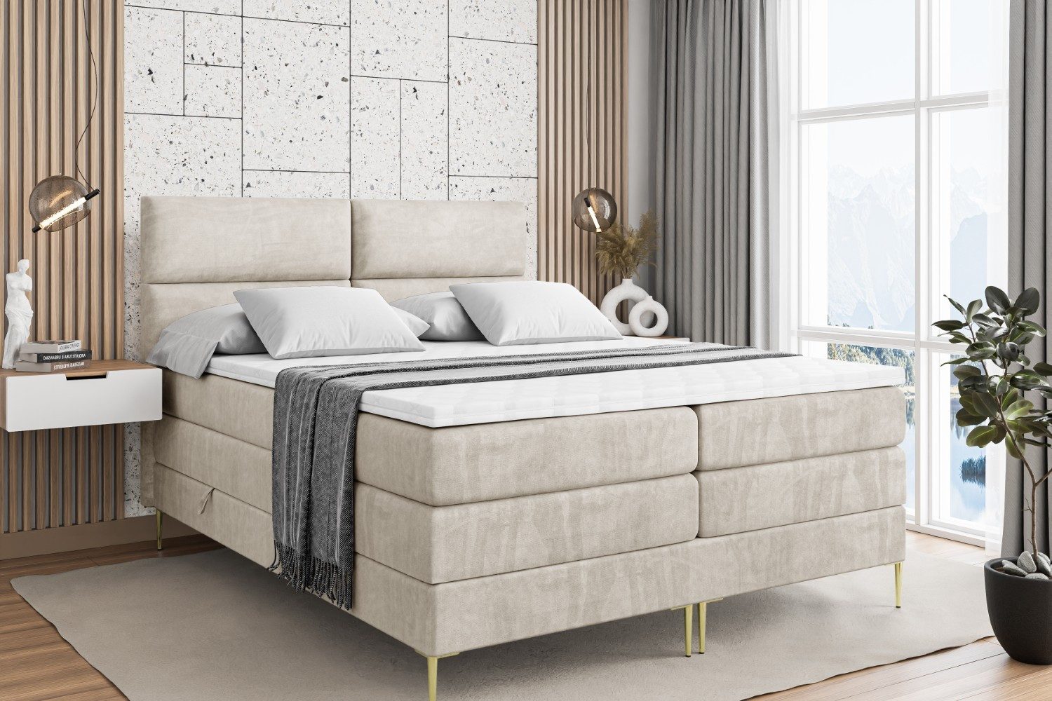 ALTDECOR Boxspringbett BOXI3-F KING (Multipocket-Matratze H4, günstig online kaufen