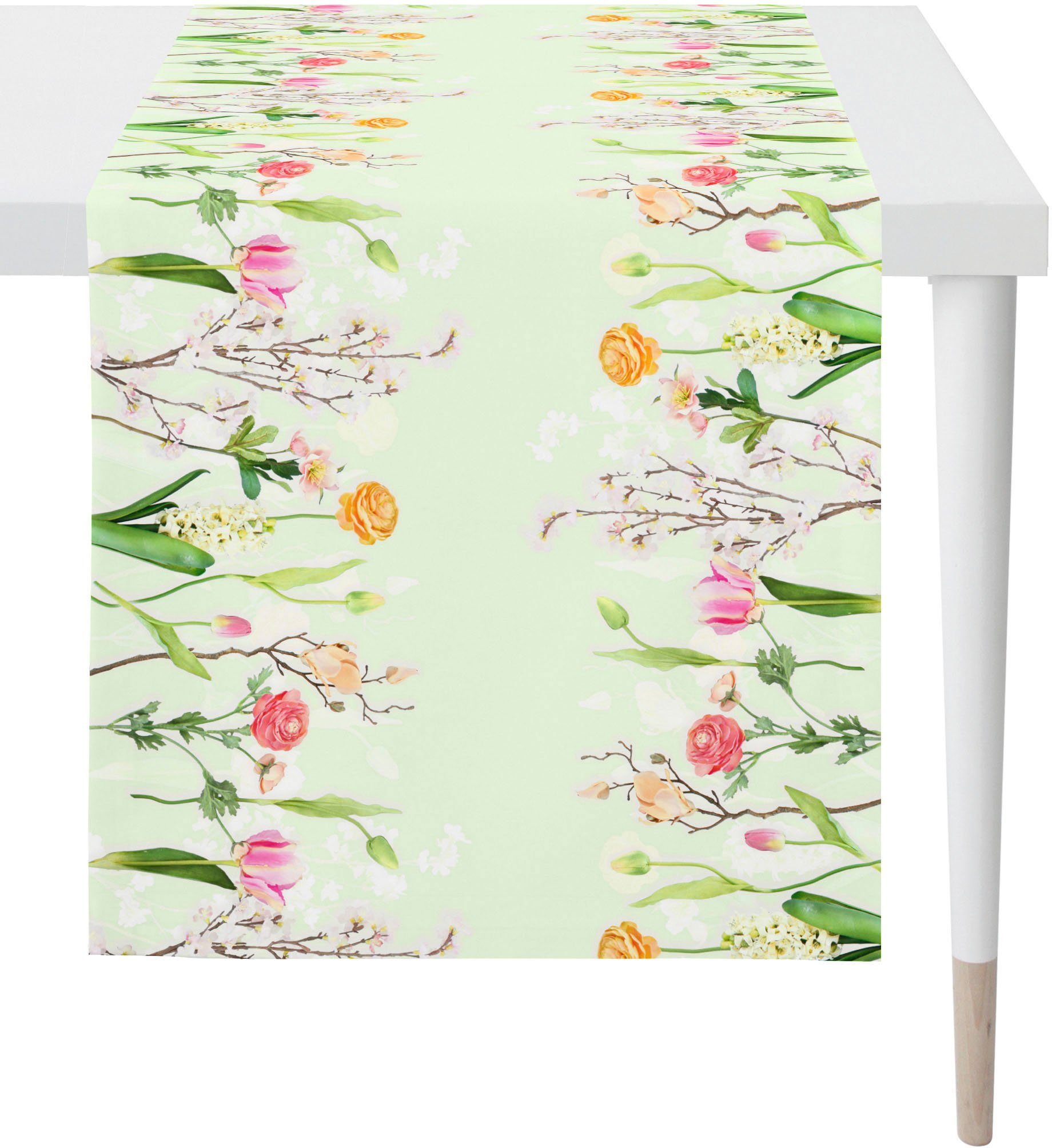APELT Tischläufer 6817 SPRINGTIME, Frühjahrsdeko, Frühling (1-tlg), mit Blumenmotiv, Digitaldruck