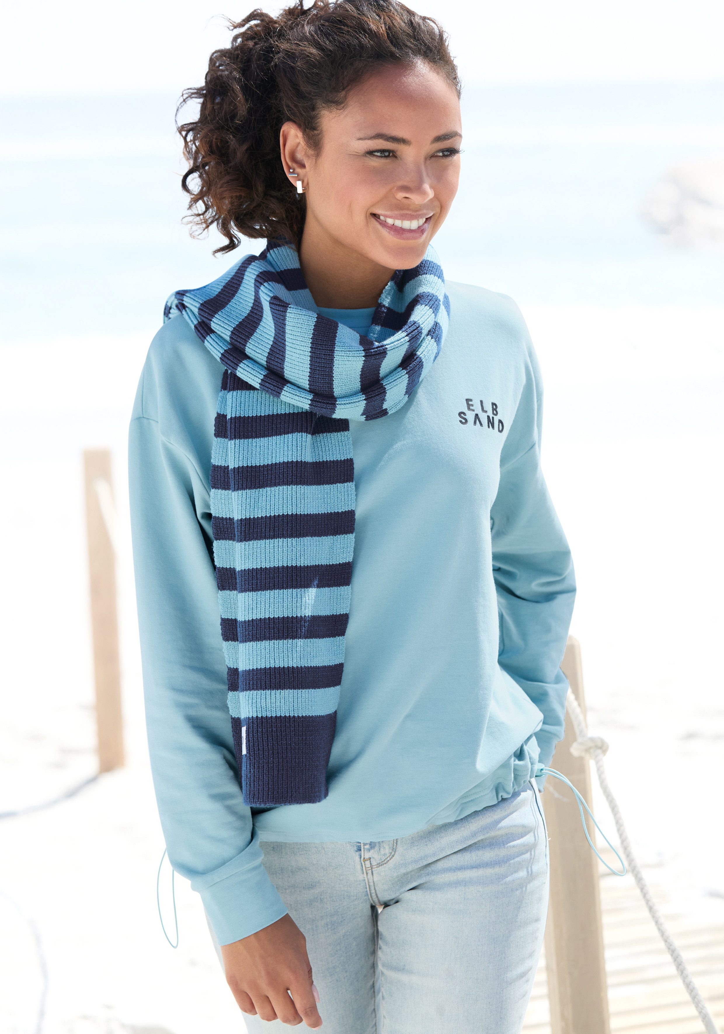 Elbsand Sweatshirt Carisa mit verstellbarem Gummizug am Saum