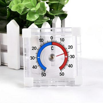 Retoo Fensterthermometer Fensterthermometer Fenster Thermometer Außenthermometer Fensterscheibe, Transparent selbstklebendes Fensterthermometer, Außenthermometer für das Fenster, Benötigt keine Stromversorgung, Präziser Messbereich, für Außen Innen