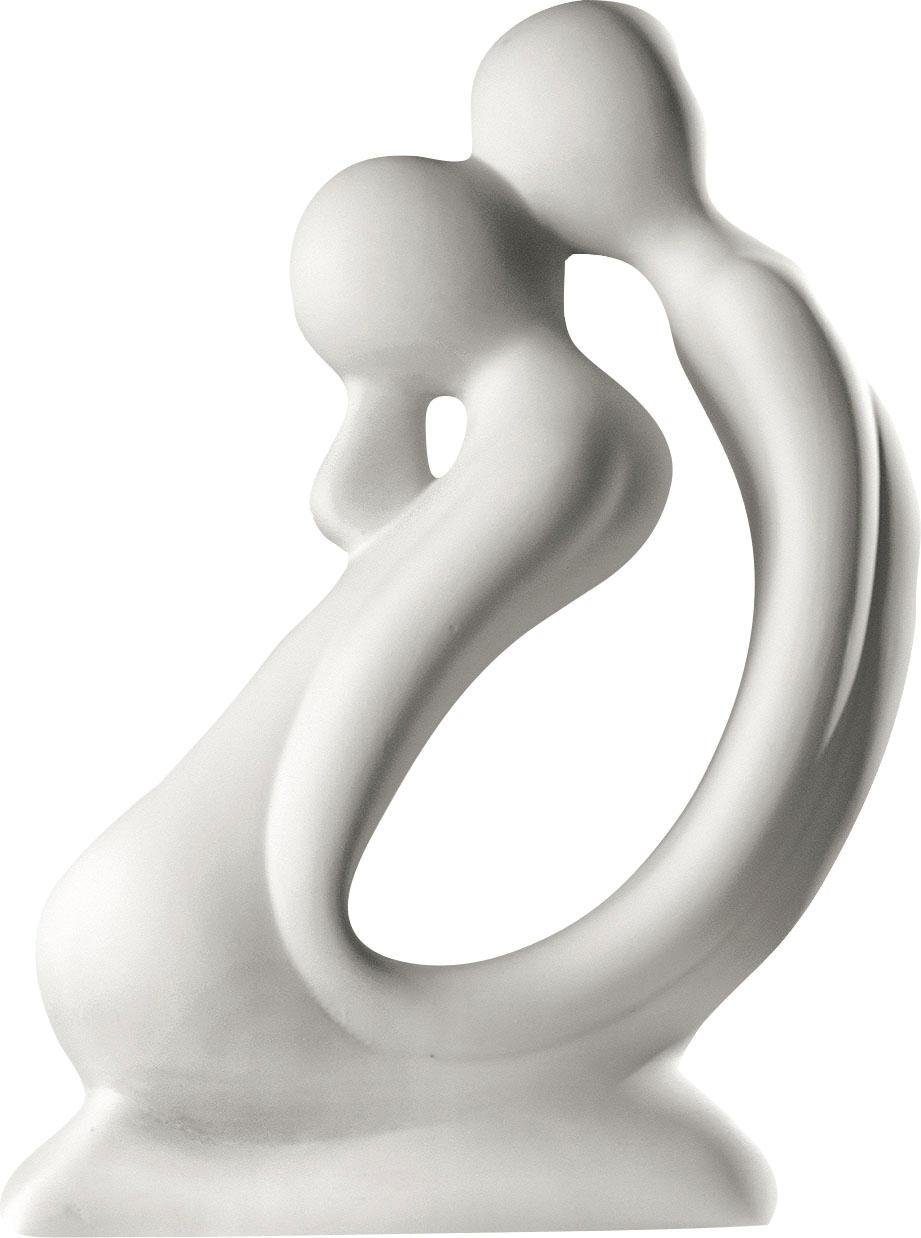 Dekofigur handgefertigt, Keramik, (1 St), 42 Höhe cm, weiß aus Dekoobjekt, GILDE Skulptur Wohnzimmer Kuss,