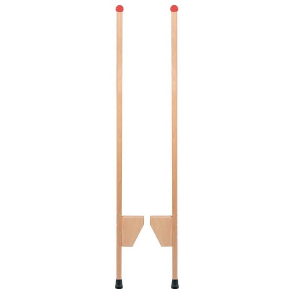 goki Balancetrainer Stelzen-Set, 103 cm, aus Holz, höhenverstellbar, bis 50 kg belastbar