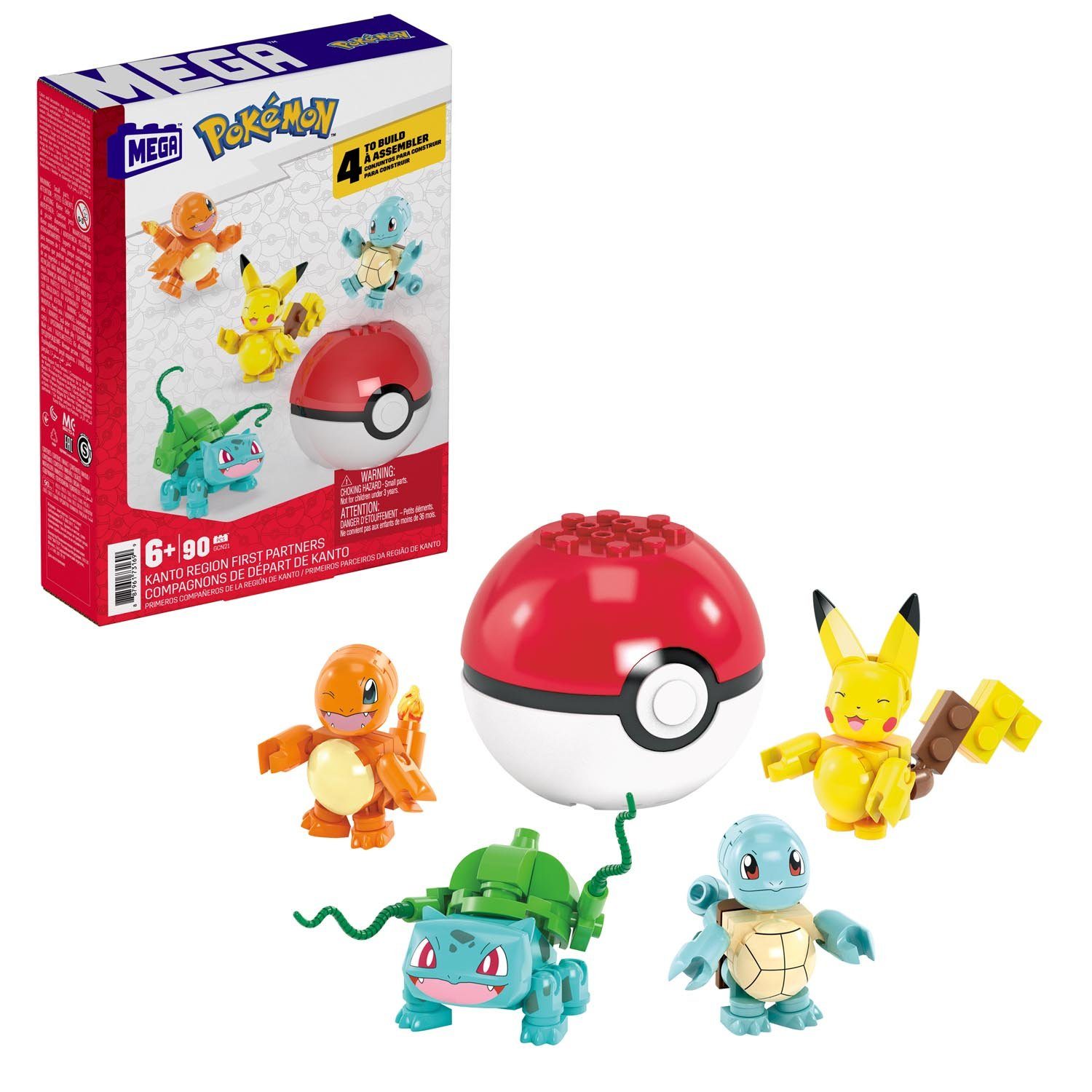 Mattel GmbH Mattel GCN21 - MEGA Pokémon Kanto Partners Konstruktions-Spielset