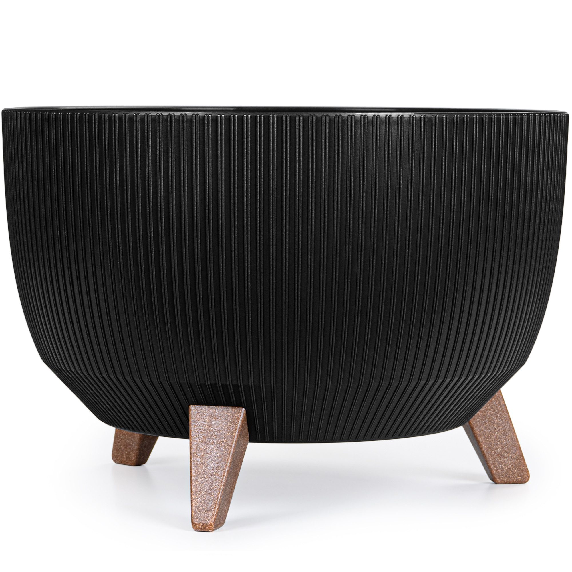 KONZEPT Blumentopf mit Füßen – großer Blumenkübel aus Kunststoff, runde Pflanzschale, 40 oder 47cm, modern & wetterfest, für Innen und Außen