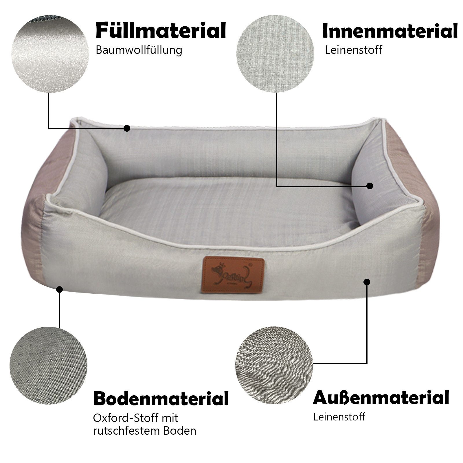 TopMeow Tierbett Hundebett mit Rand, Made günstig online kaufen