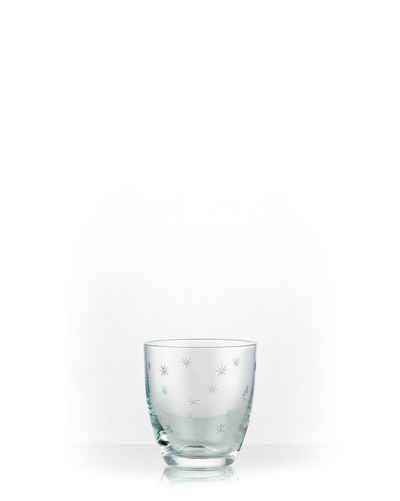Crystalex Whiskyglas Kate Sterne geschliffen Wassergläser 300 ml 6er Set, Kristallglas, geschliffen