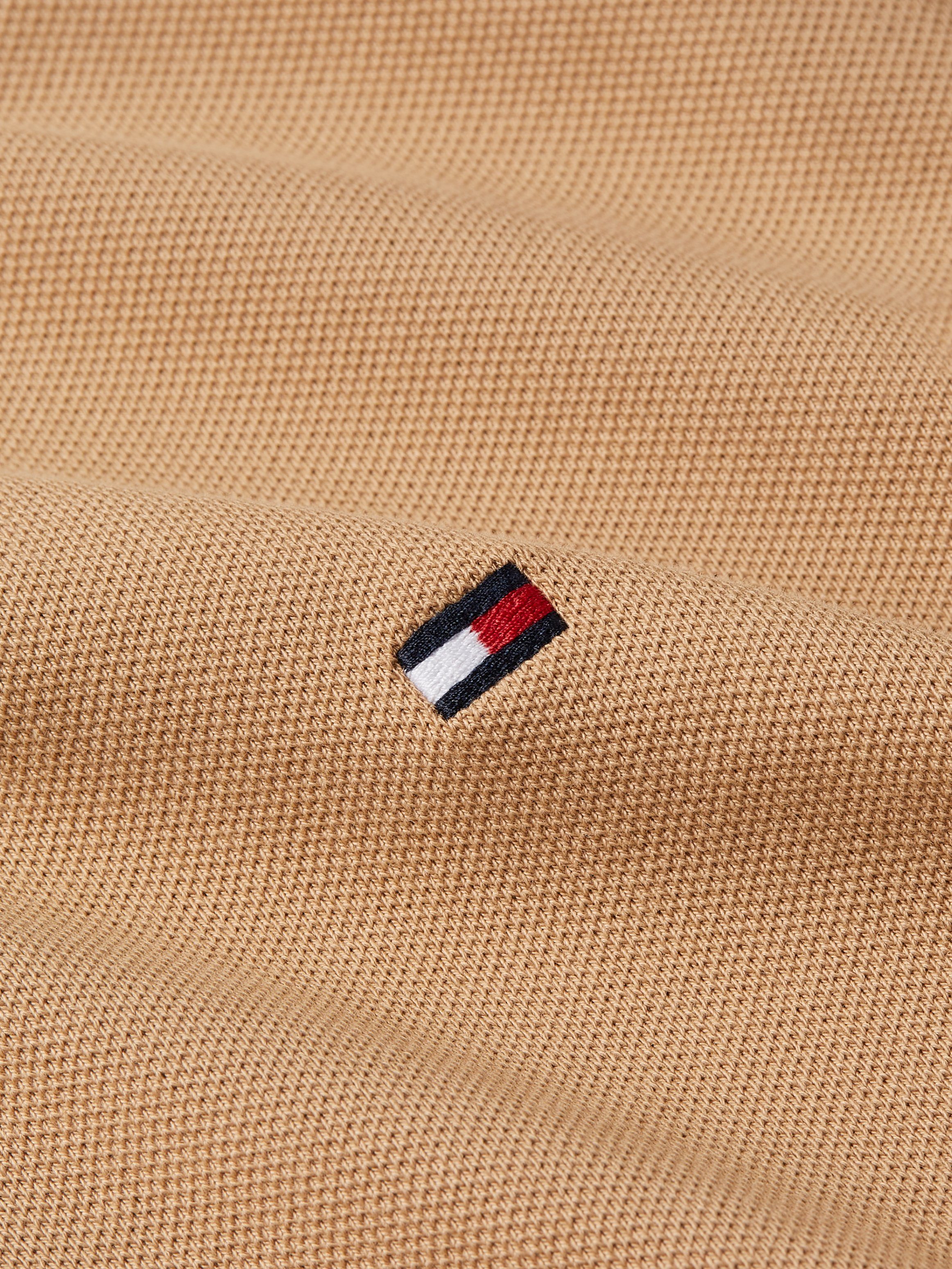 Khaki Tommy mit 1985 POLO Logostickerei SLIM Hilfiger Classic Poloshirt