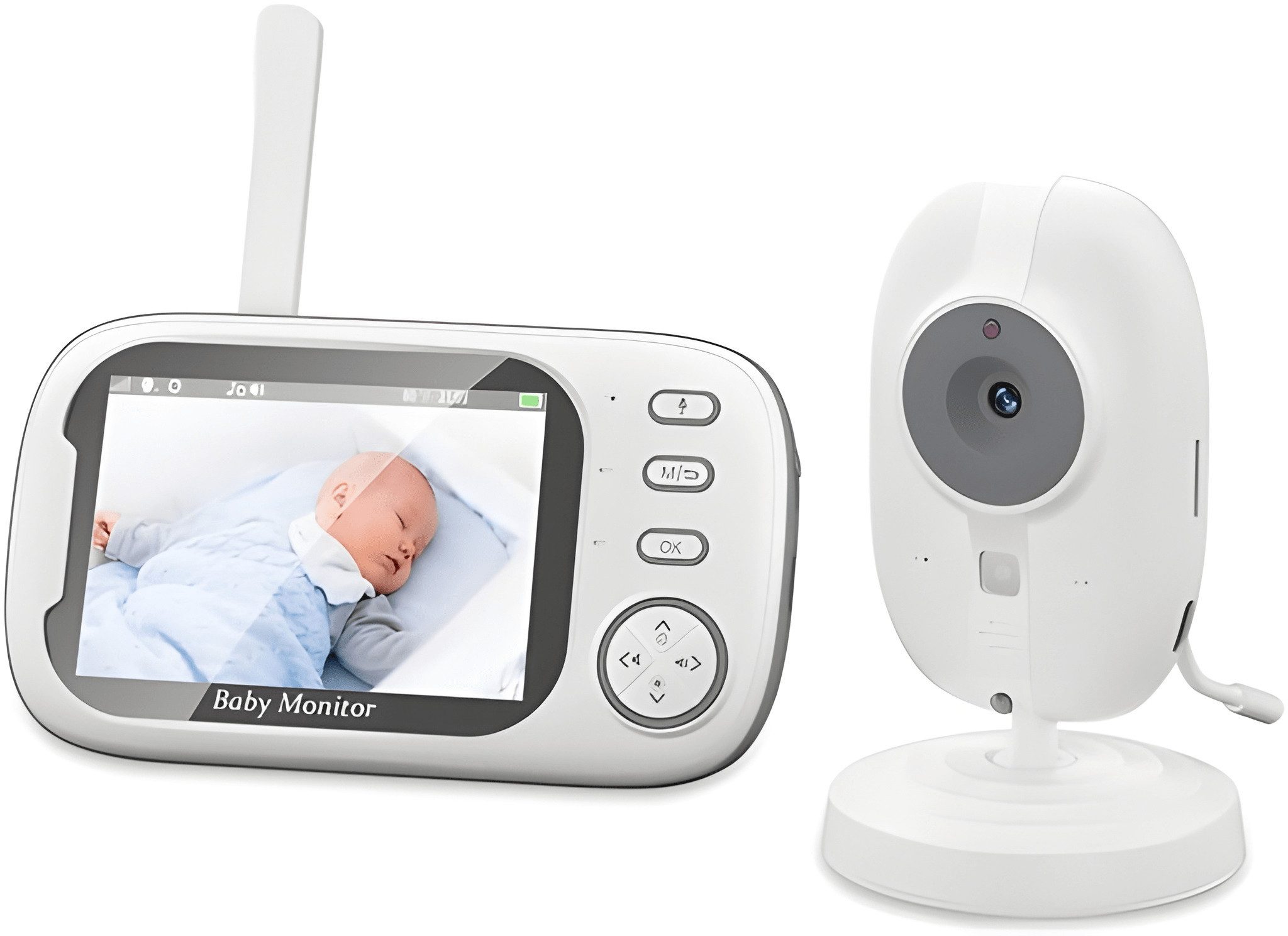 Athlix Video-Babyphone Baby Phone Überwachungskamera 2-Wege-Audio Sicherheitskamera, Geräuscherkennung, Temperaturüberwachung, Nachtsicht