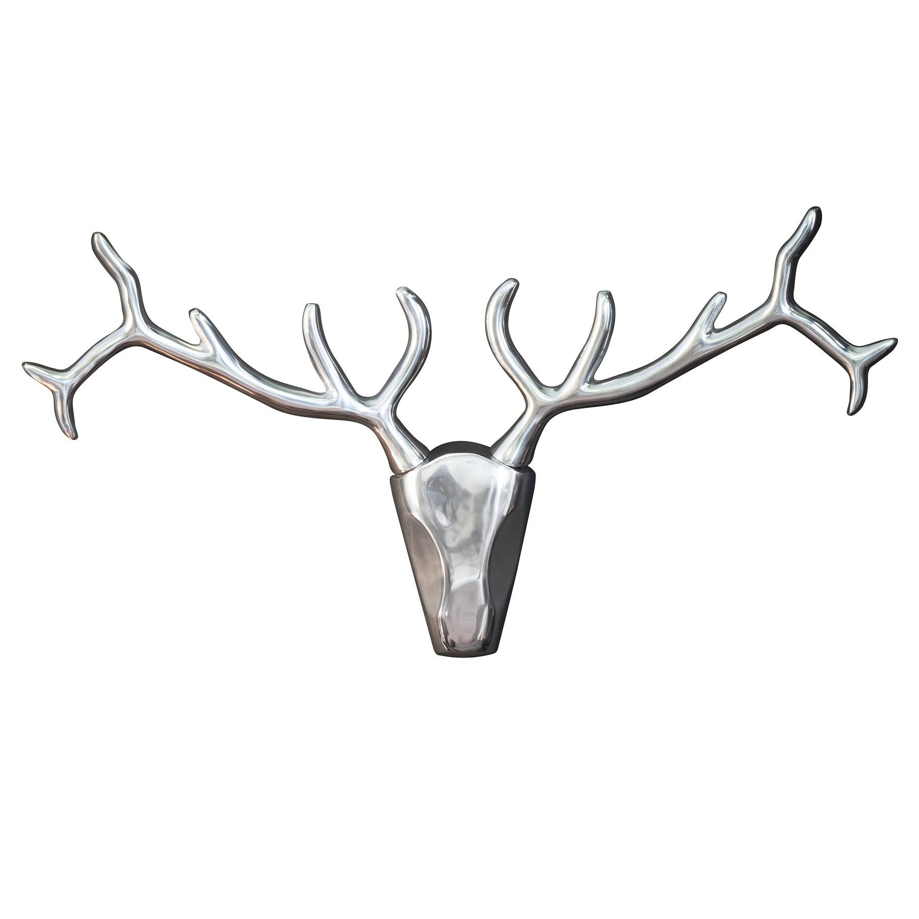 riess-ambiente Wanddekoobjekt VEADO 100 cm silber Aluminium - modern, Hirsc günstig online kaufen