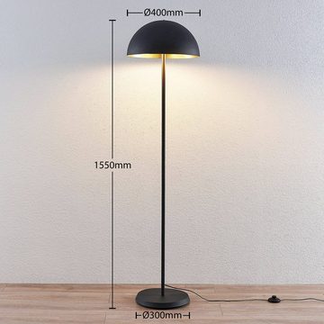 Lindby Stehlampe Idalene, Leuchtmittel nicht inklusive, Modern, Metall, Schwarz, gold, 2 flammig, E27, Stehleuchte