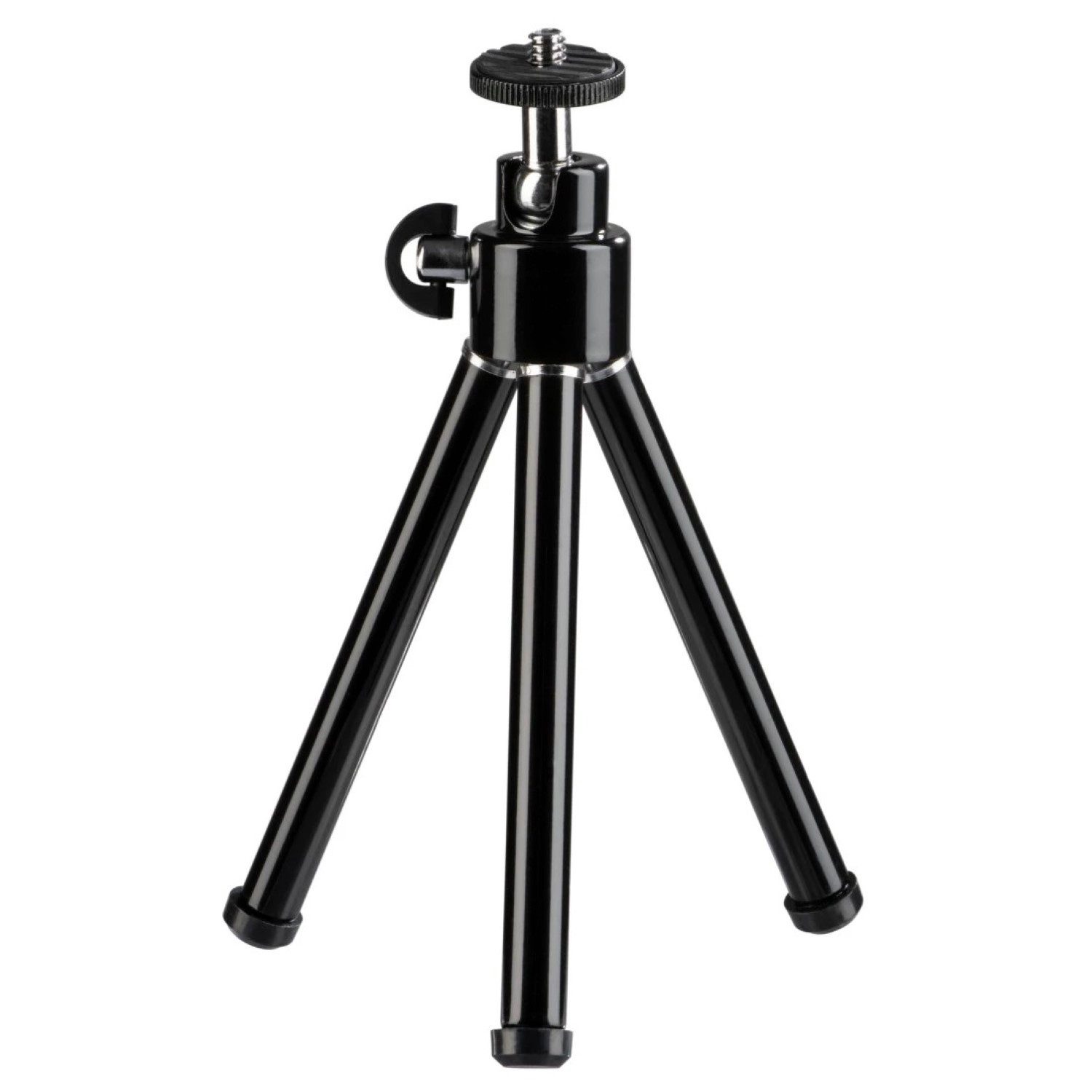 Hama Mini-Stativ Ball L Tripod 14-21cm Schwarz/Silber Kamerastativ (Dreibein Kugelkopf Tischstativ für Foto Kamera 3D 1/4" Zoll Gewinde)