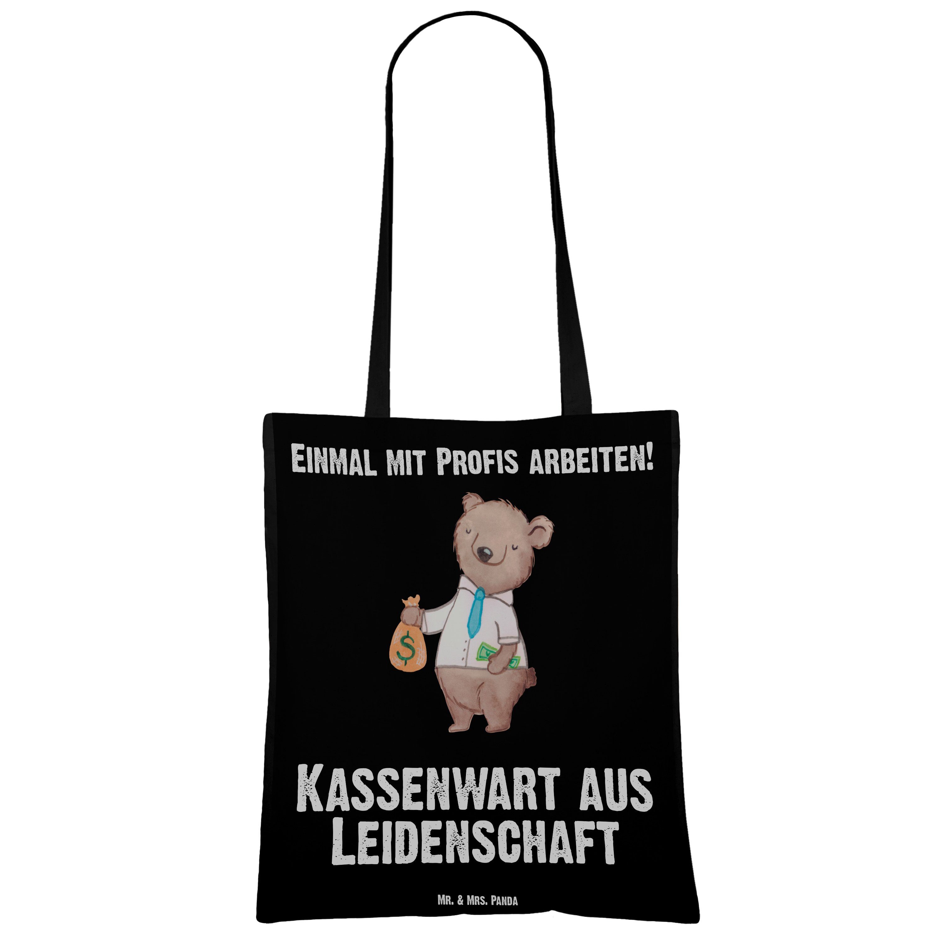 (1-tlg) Mrs. aus - Leidenschaft Mr. Stoffbeut Tragetasche Schwarz Kassenwart Geschenk, Panda & Jubiläum, -