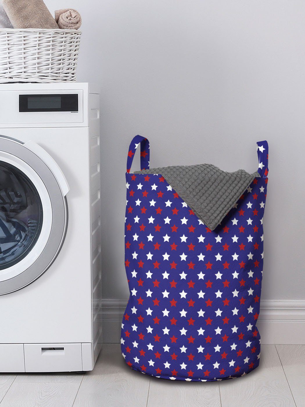 Abakuhaus Wäschesäckchen Wäschekorb mit Griffen Amerika von Feiertags-Entwurf Bund Staaten Kordelzugverschluss für Vereinigte Waschsalons
