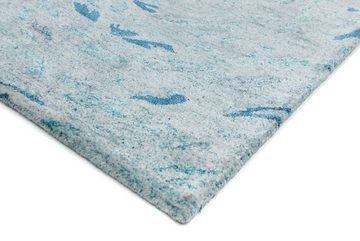 Wollteppich Designer Teppich handgeknüpft türkis, morgenland, rechteckig, Höhe: 7 mm, handgeknüpft
