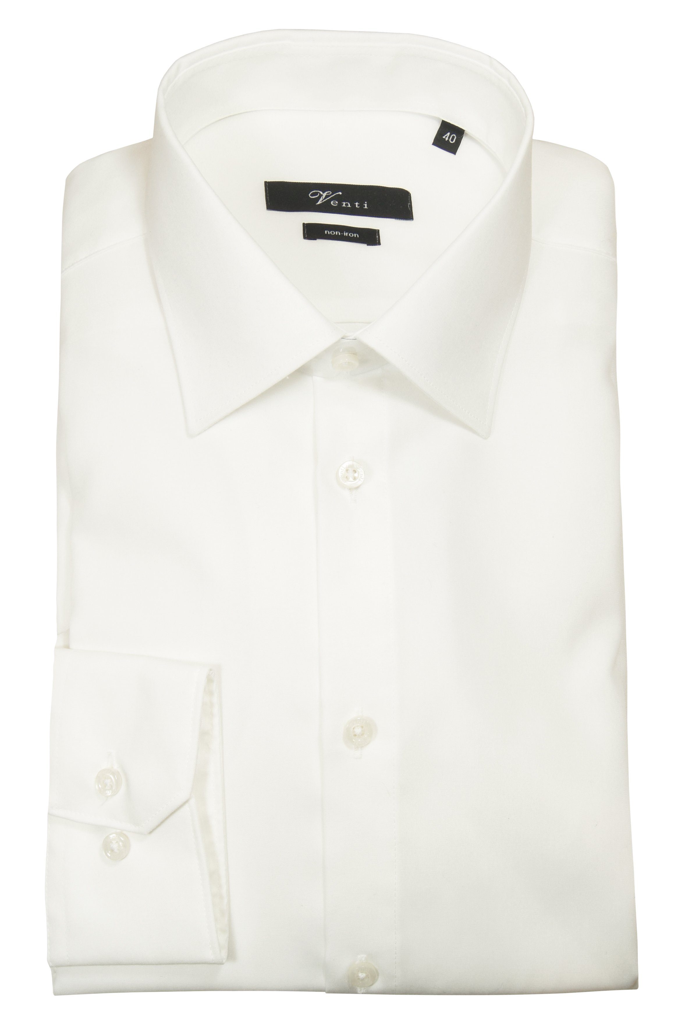 VENTI Businesshemd Herren Hemd extra langer Arm 72cm Langarm Hemd uni modern fit Kentkragen, creme HL82, 44